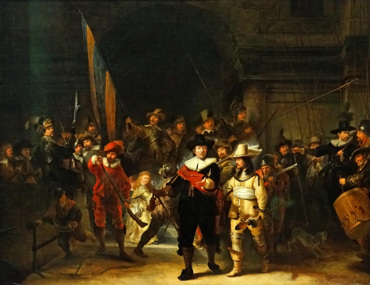 Rembrandt's The Night Watch painting at the Rijksmuseum, Amsterdam