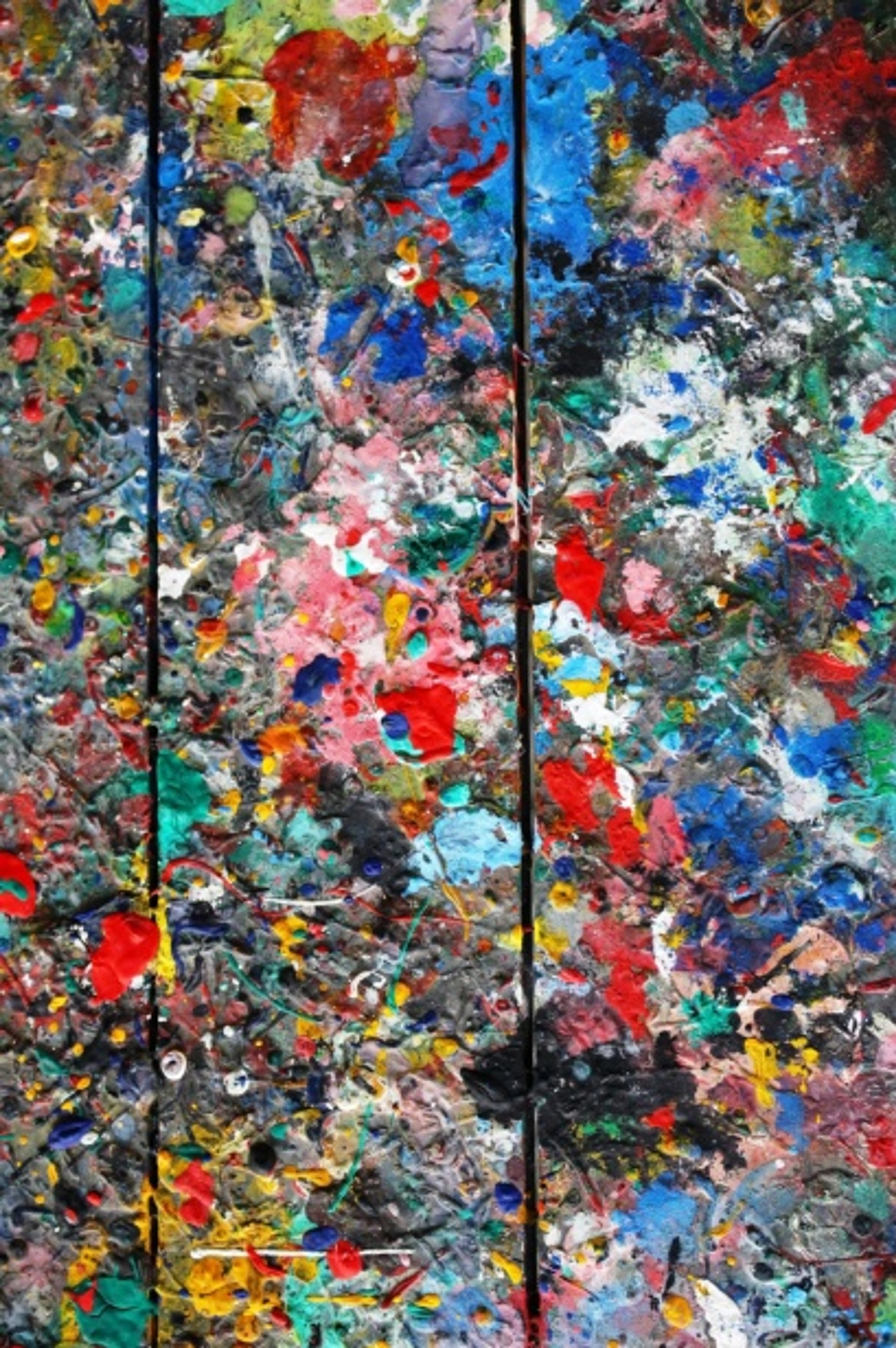 Messy Colorful Artists Palette Wood Panels