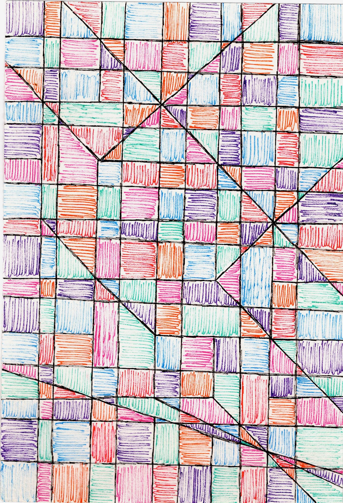 abstract, geometric, colorful, squares, lines, diagonal, unexpected, creative process, deviation, artistic expression