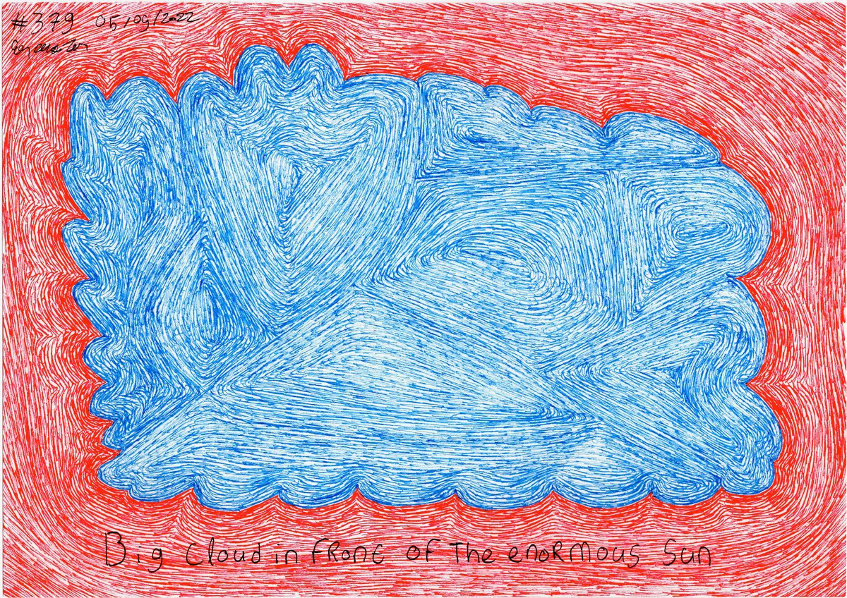 cloud, sun, red, blue, abstract, nature, sky, contrast, large, bright