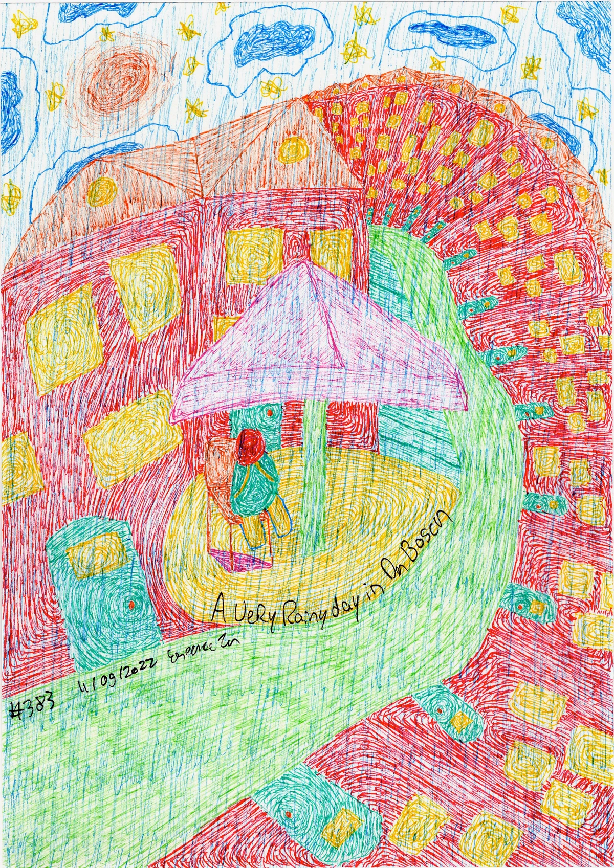 A docent-led tour group gathers around an artwork in a Getty Center gallery, listening intently to the guide.