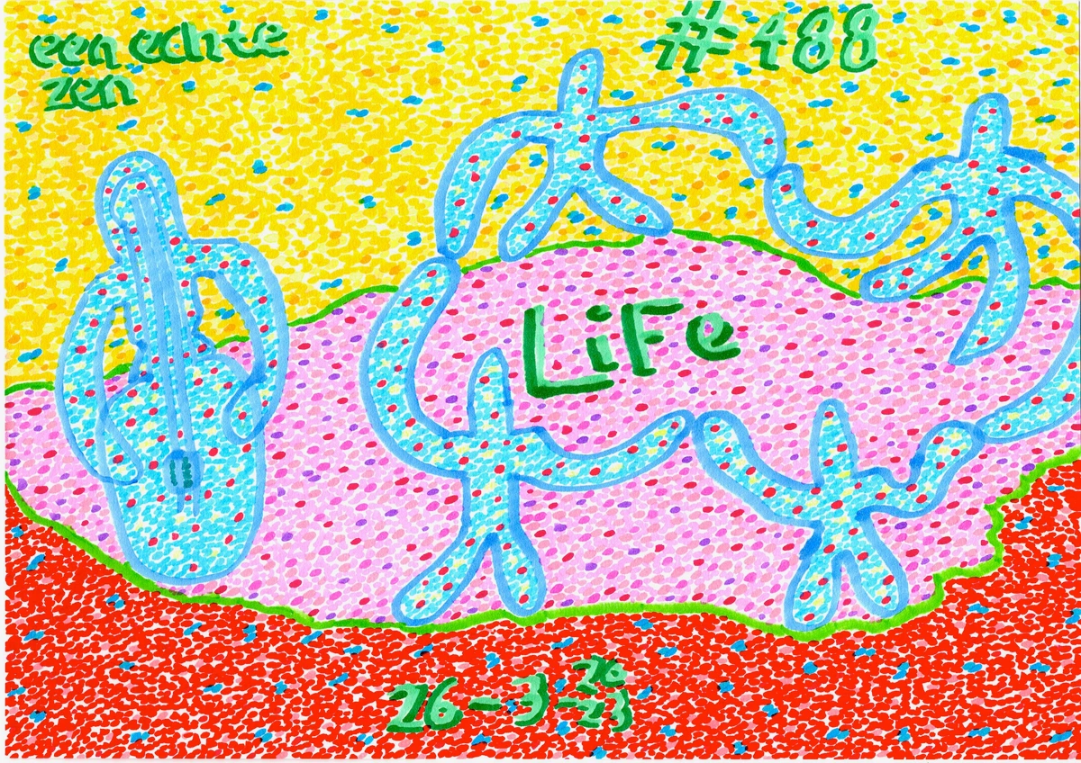Abstracte figuren met elkaar verbonden in levendige kleuren