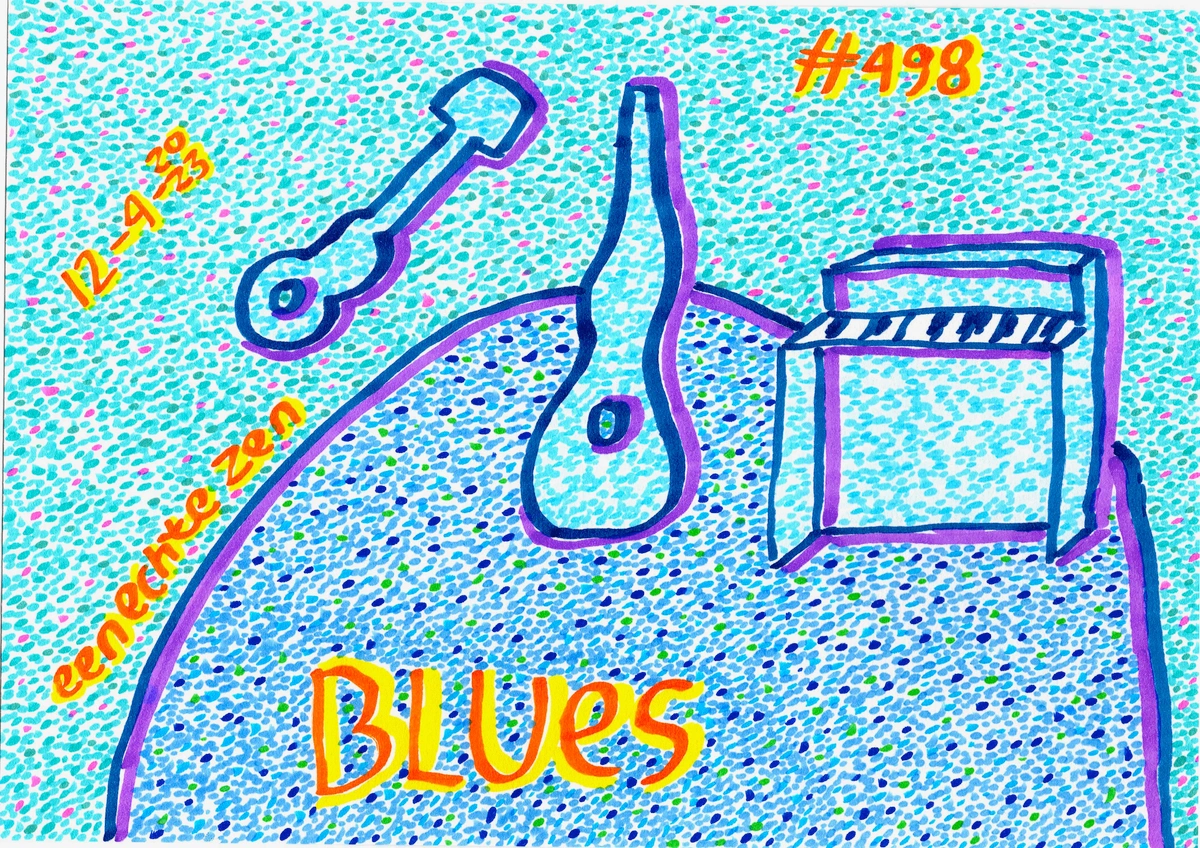 Abstract painting with musical notes and piano keys, in vibrant blues, purples, and yellows, reflecting the energetic rhythm of Baroque music.