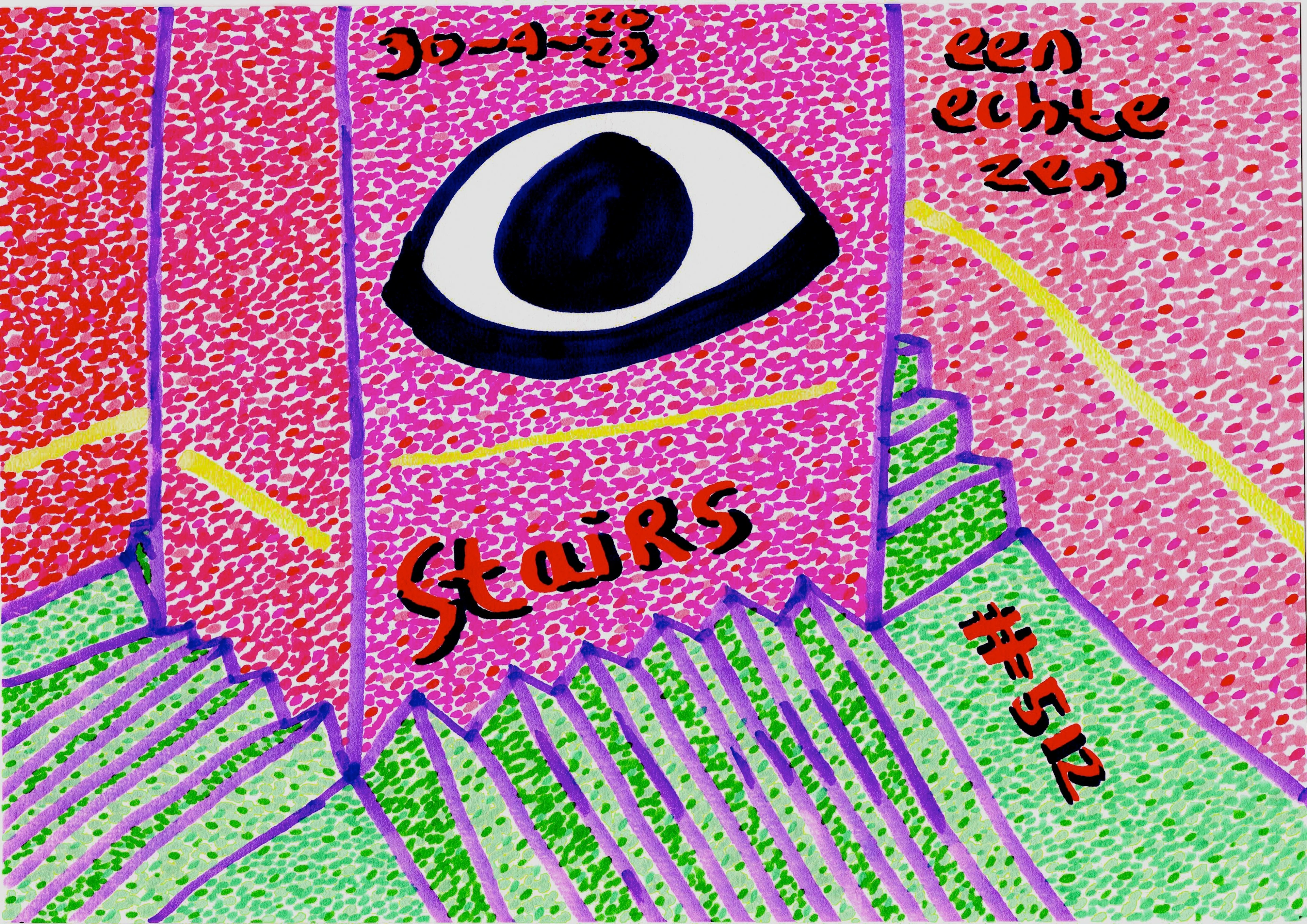Stairs By Dutch Den Bosch Artist Zen Dageraad, Art piece (drawing) about: undefined