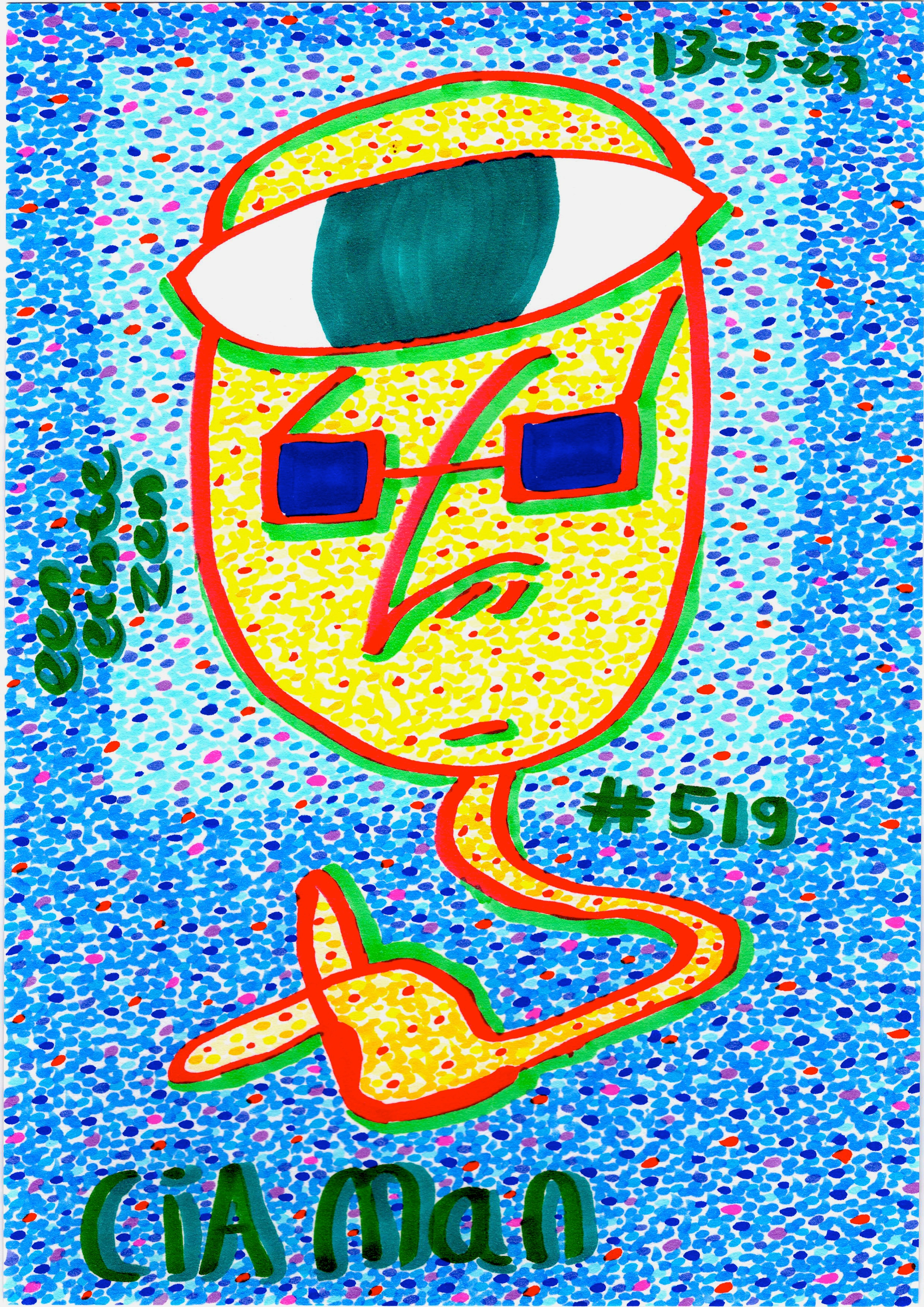 CIA Man By Dutch Den Bosch Artist Zen Dageraad, Art piece (drawing) about: music
