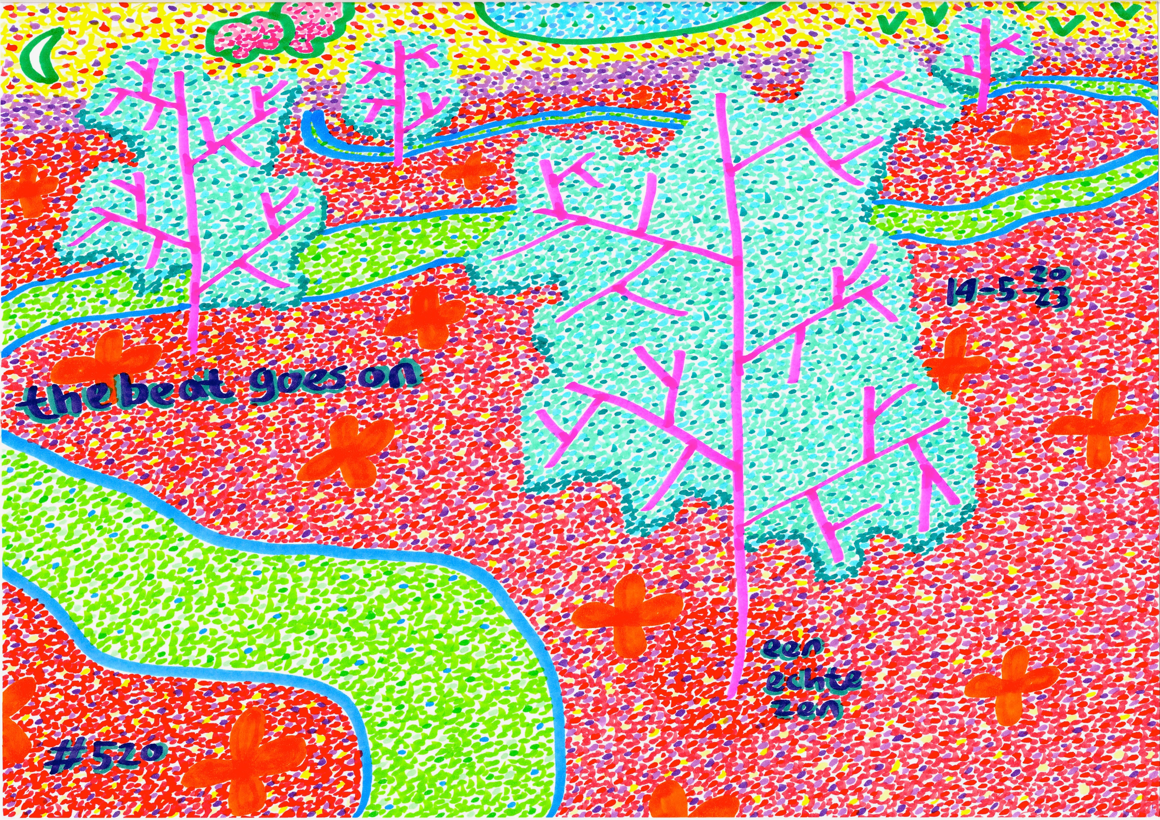 The Beat Goes on By Dutch Den Bosch Artist Zen Dageraad, Art piece (drawing) about: music nature