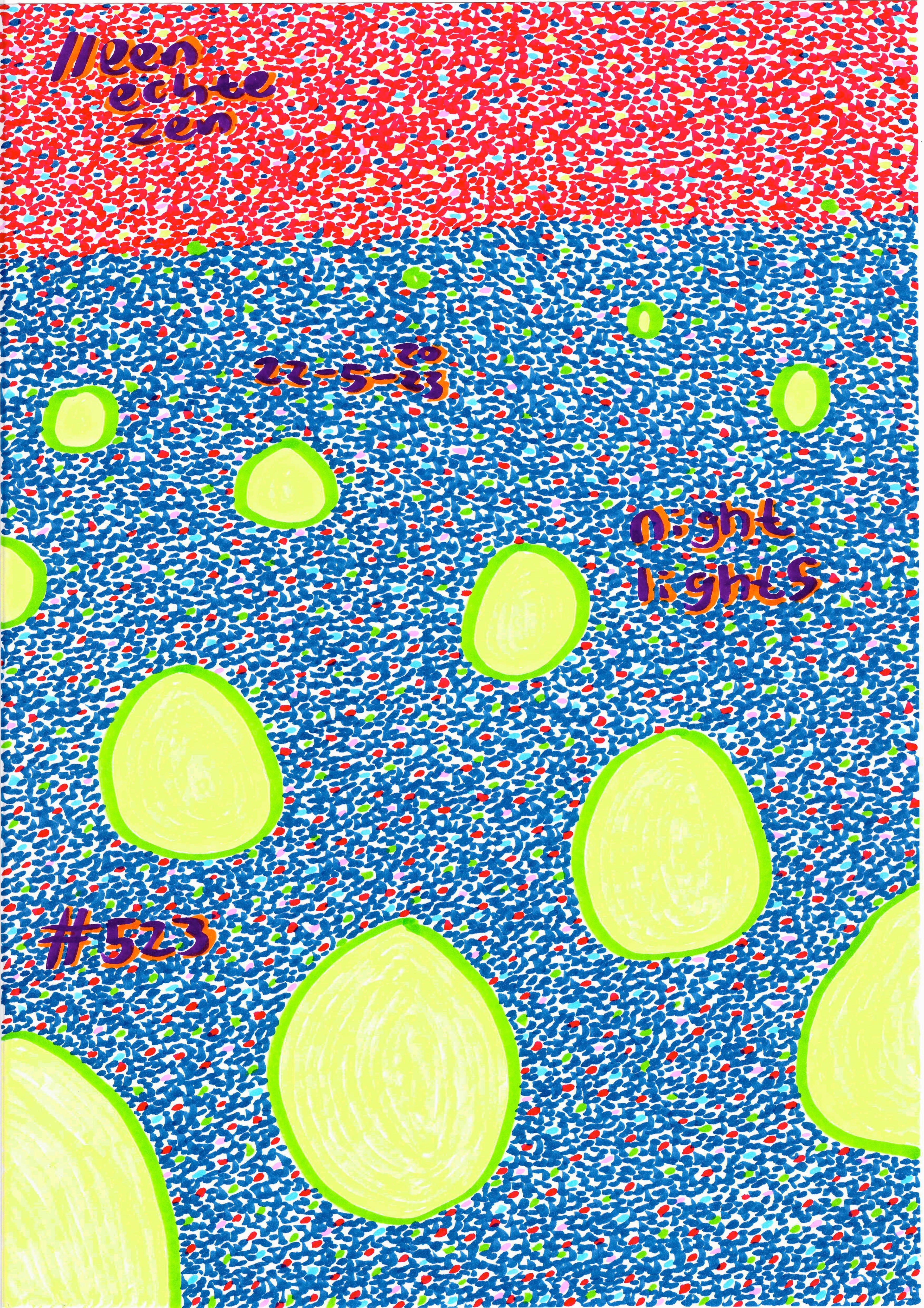 Night Lights By Dutch Den Bosch Artist Zen Dageraad, Art piece (drawing) about: den-bosch walks nature
