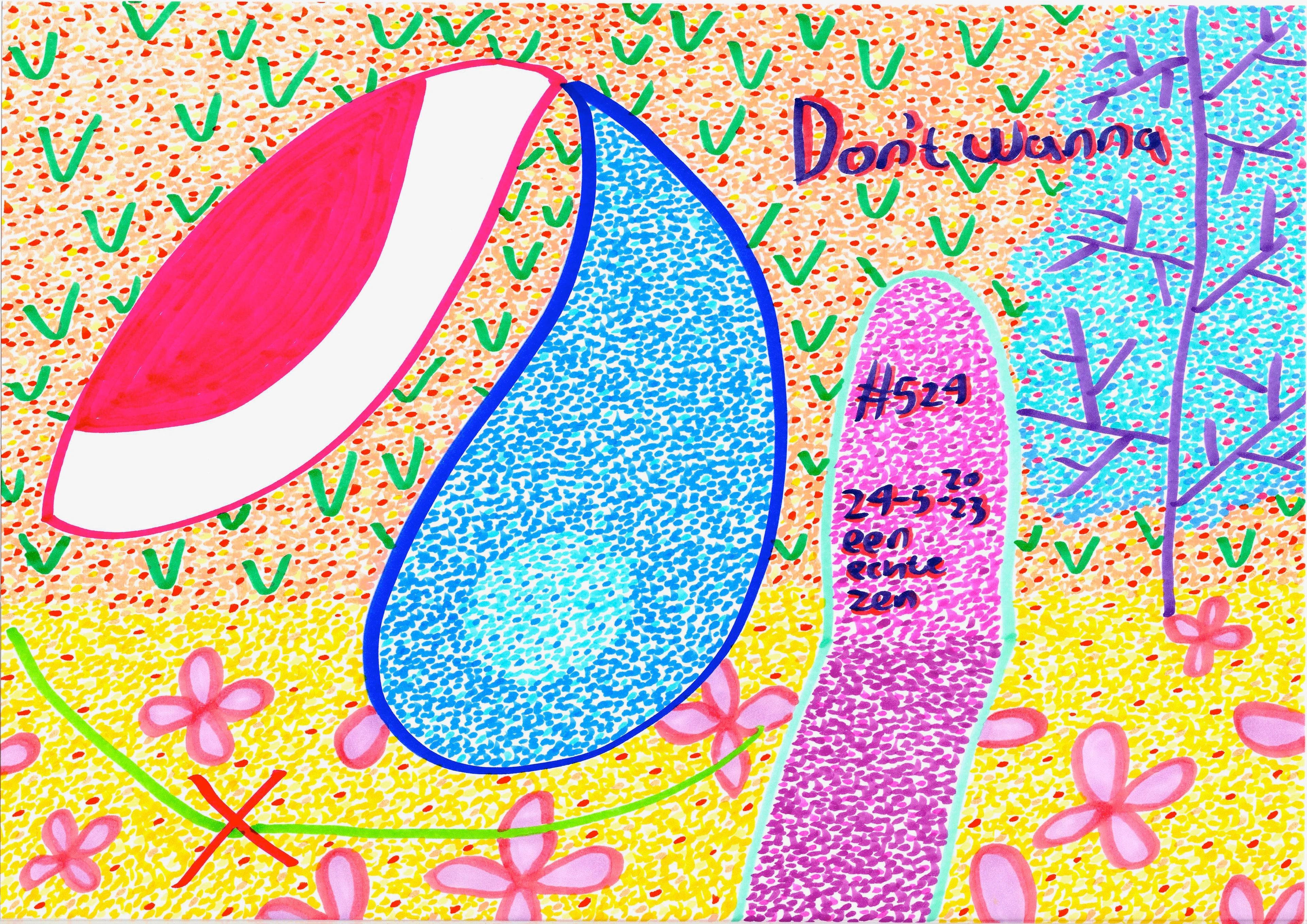 Don't Wanna By Dutch Den Bosch Artist Zen Dageraad, Art piece (drawing) about: music