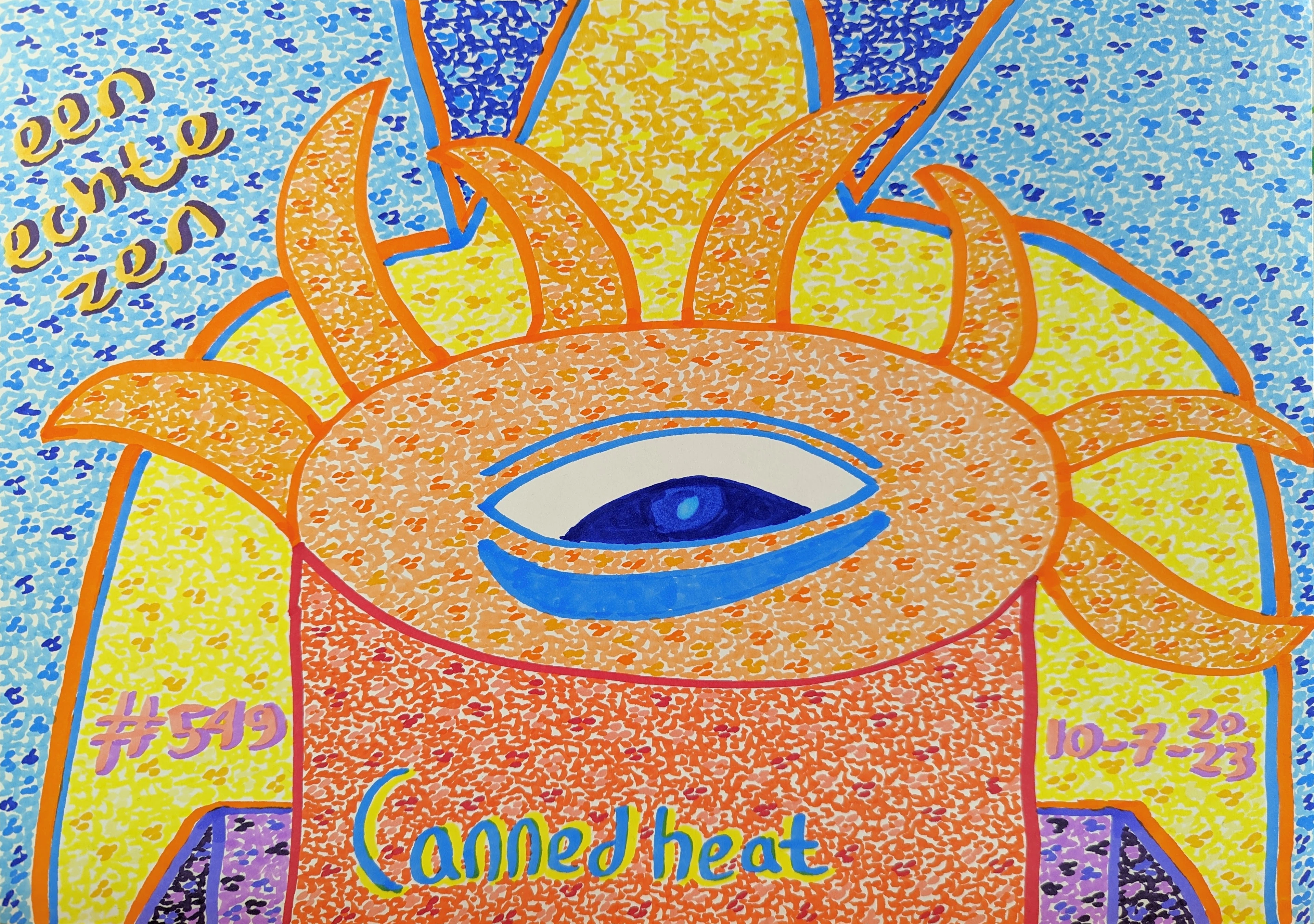 Canned Heat By Dutch Den Bosch Artist Zen Dageraad, Art piece (drawing) about: music