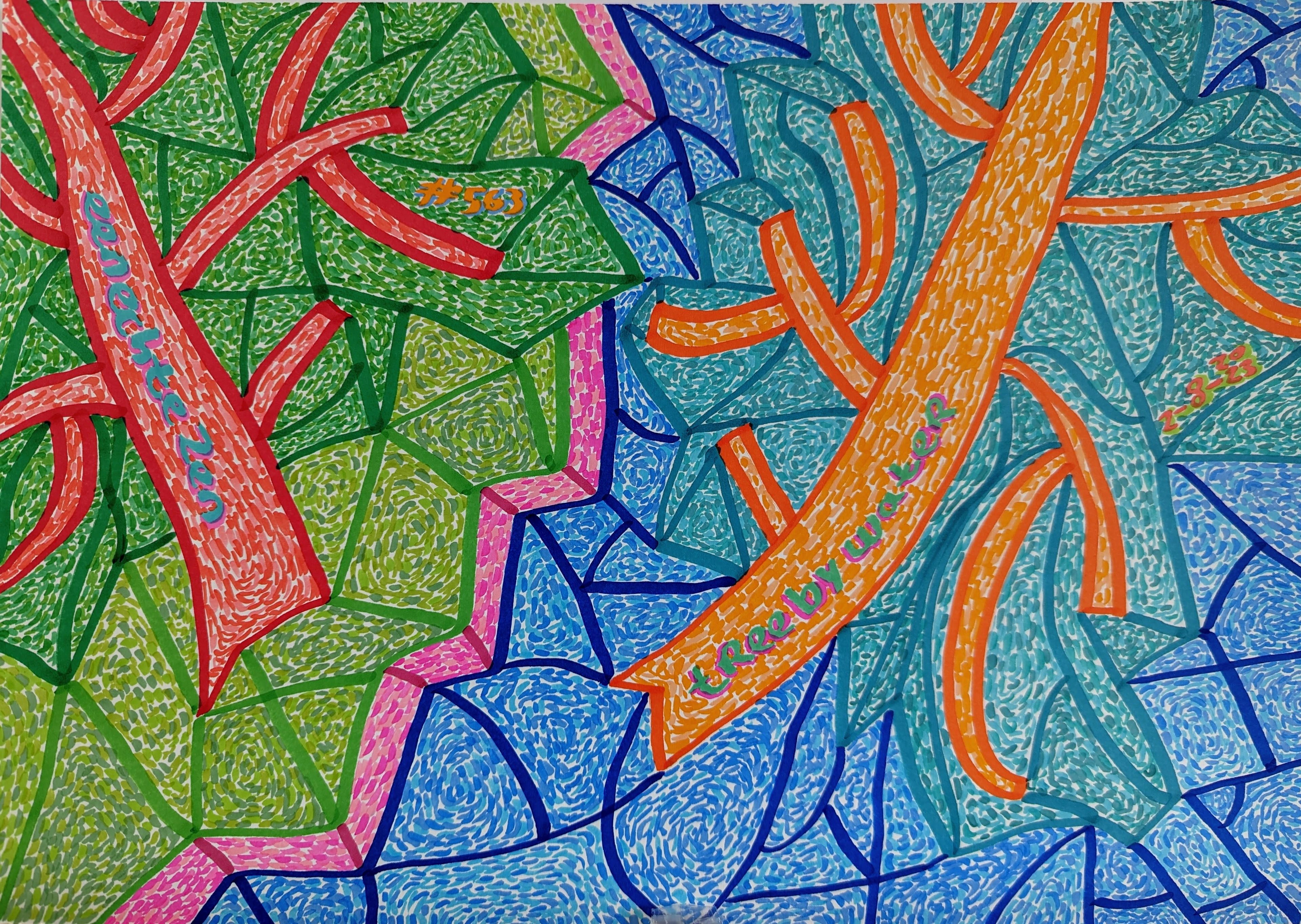 Tree By Water By Dutch Den Bosch Artist Zen Dageraad, Art piece (drawing) about: den-bosch walks