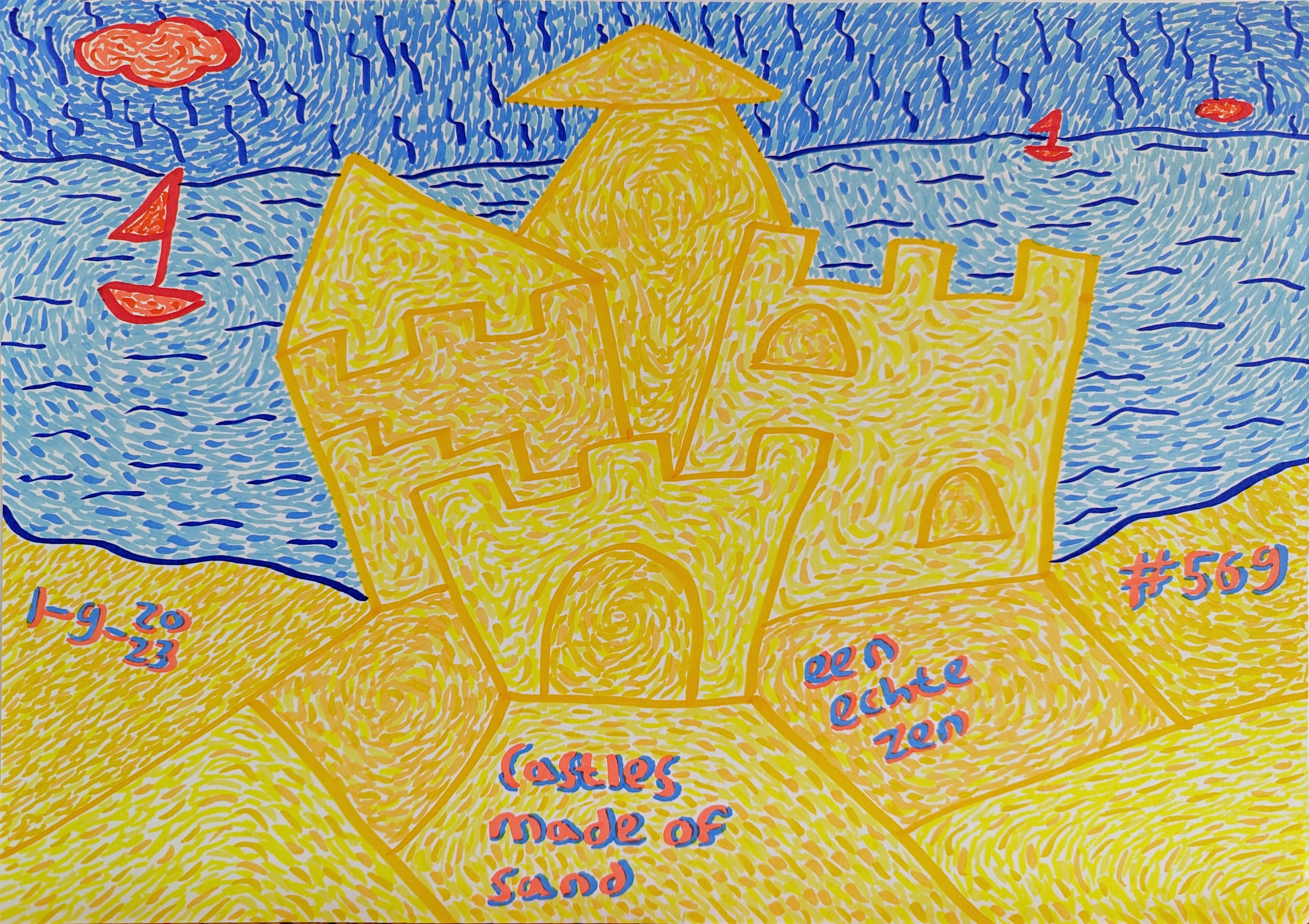 Castles Made Of Sand By Dutch Den Bosch Artist Zen Dageraad, Art piece (drawing) about: music