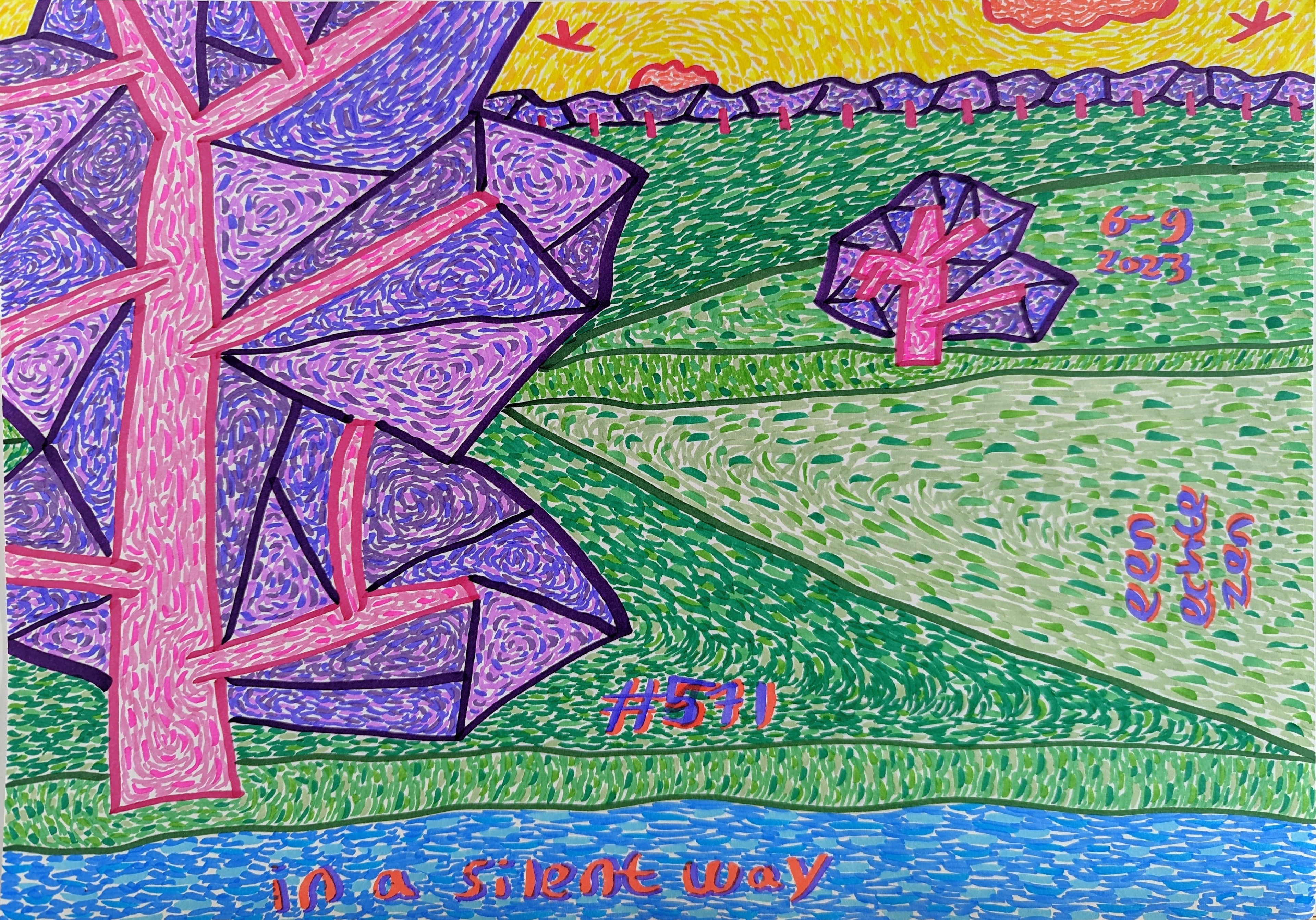 In A Silent Way By Dutch Den Bosch Artist Zen Dageraad, Art piece (drawing) about: music walks den-bosch