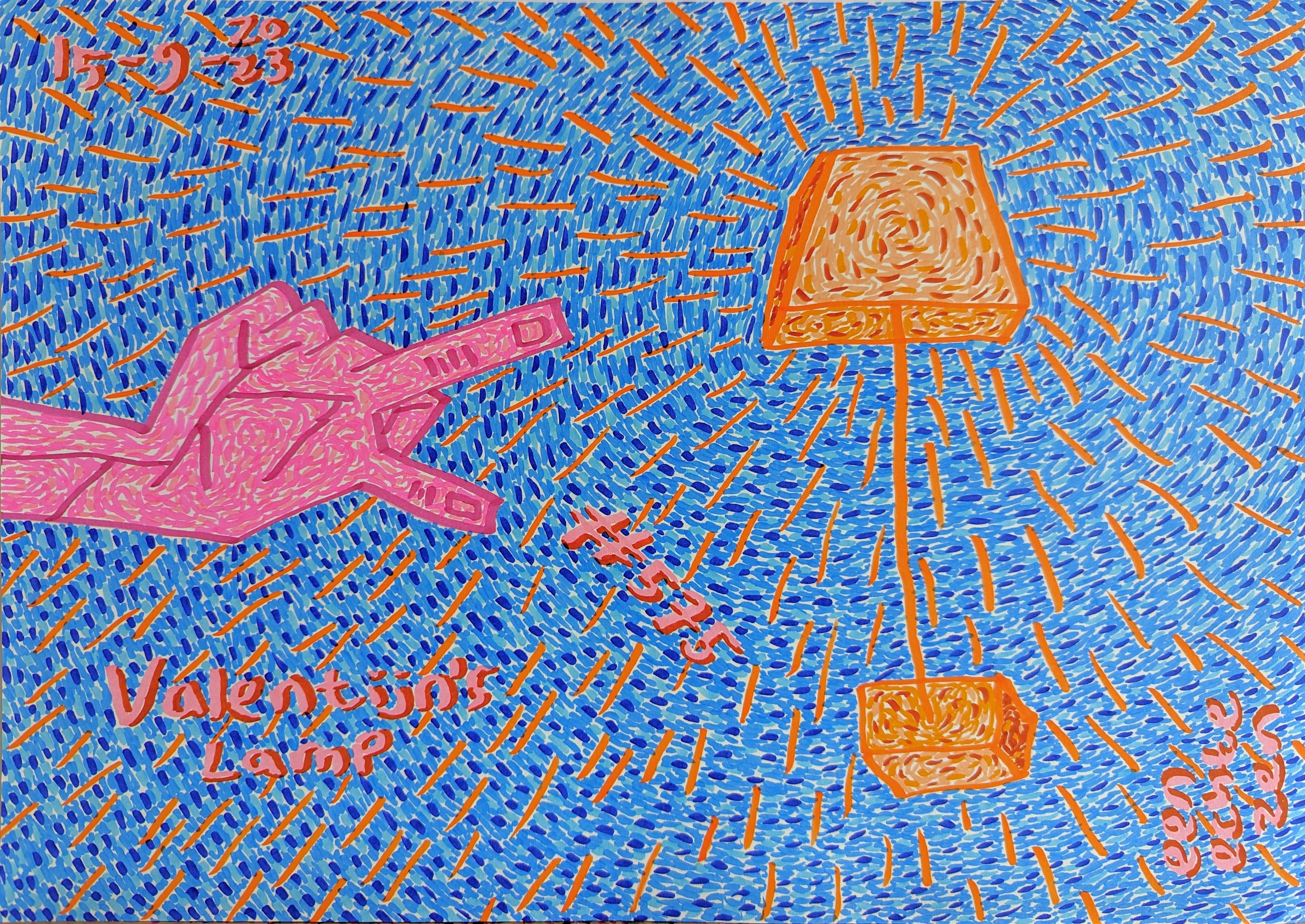 Valentijn's Lamp By Dutch Den Bosch Artist Zen Dageraad, Art piece (drawing) about: family