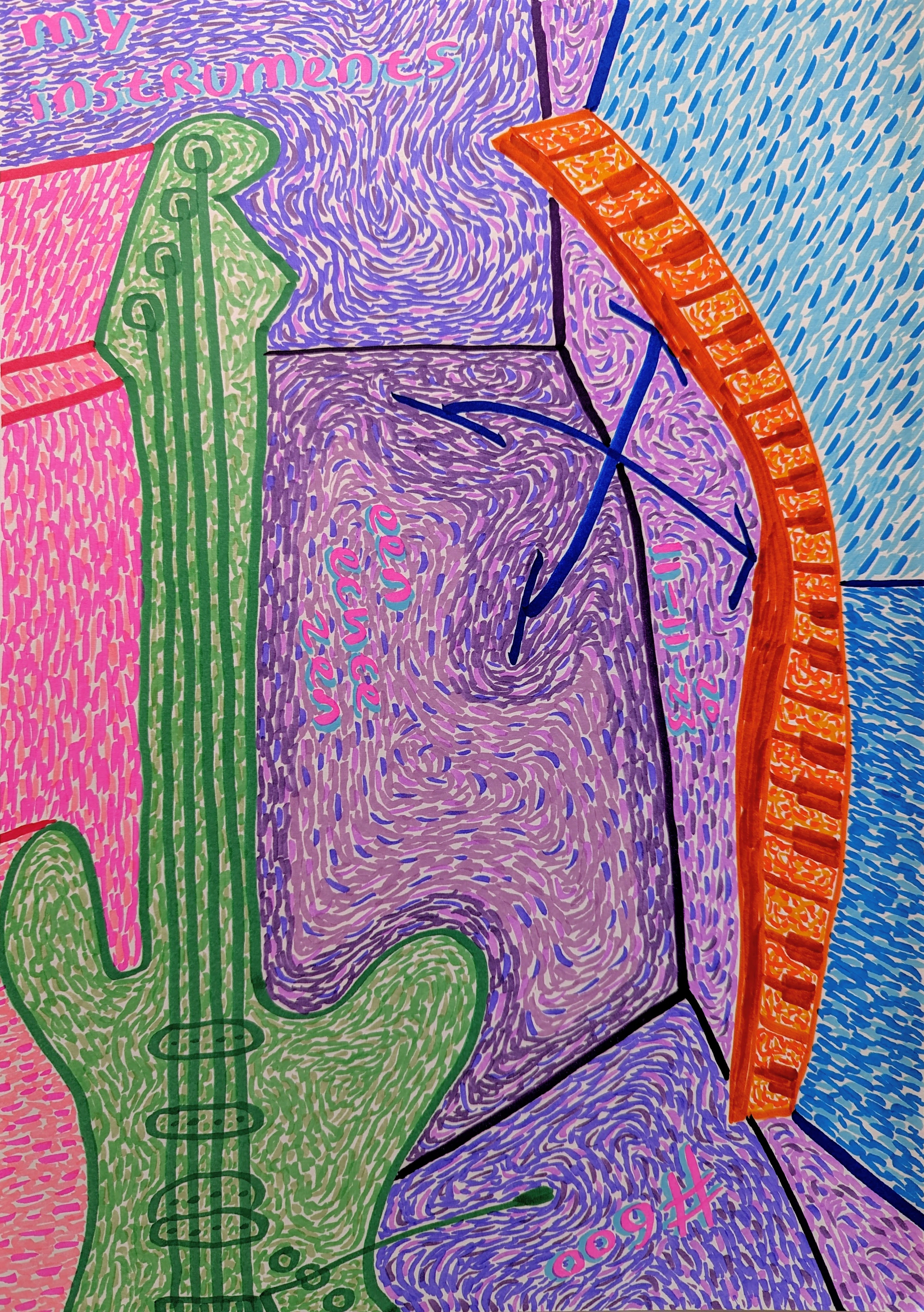 My instruments By Dutch Den Bosch Artist Zen Dageraad, Art piece (drawing) about: art