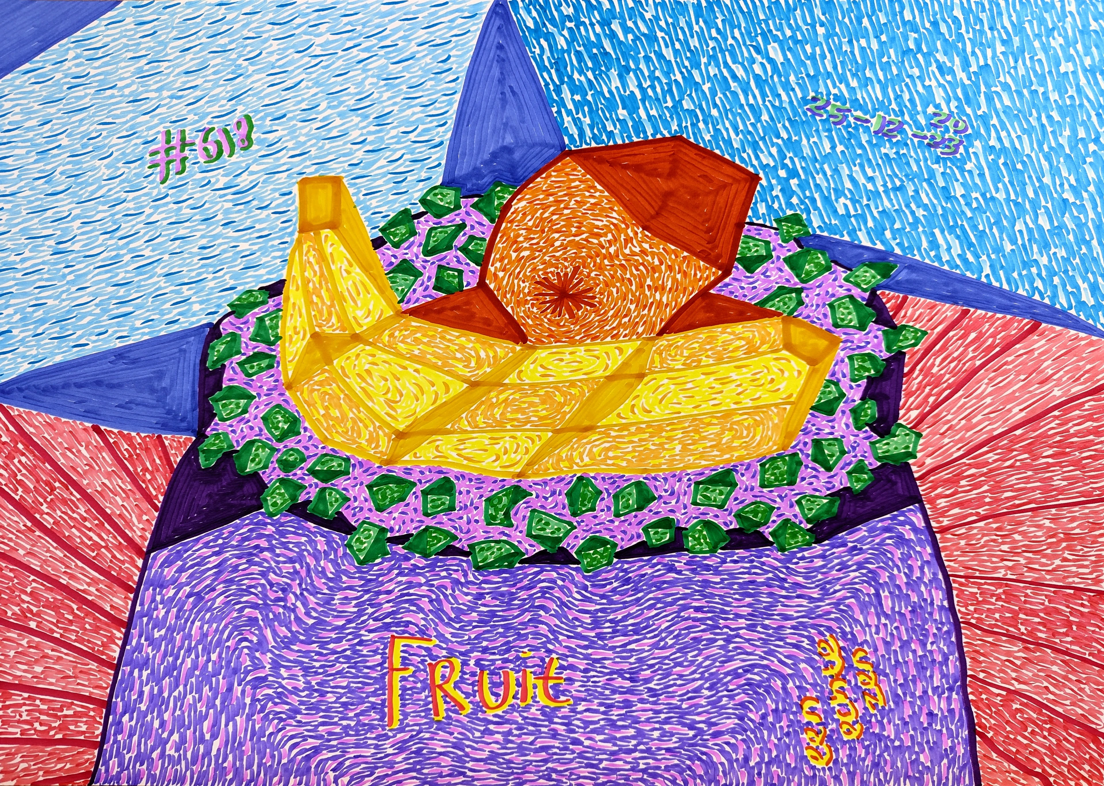 Fruit By Dutch Den Bosch Artist Zen Dageraad, Art piece (drawing) about: nature