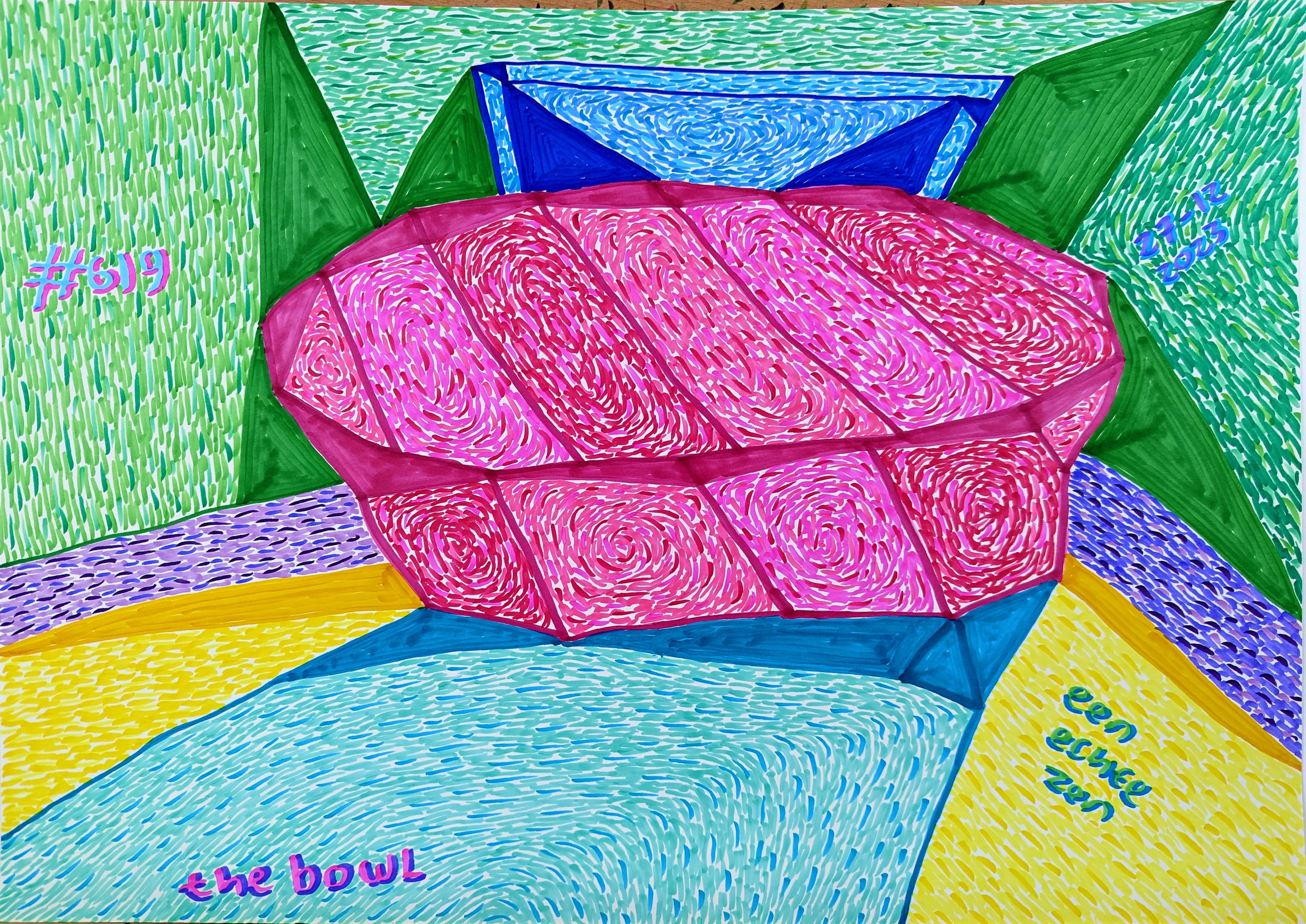 The Bowl By Dutch Den Bosch Artist Zen Dageraad, Art piece (drawing) about: undefined