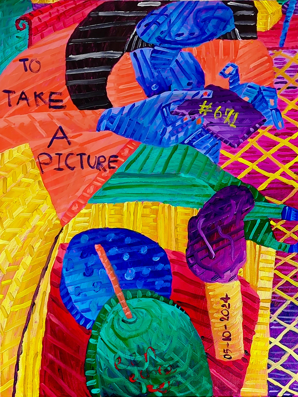 photography, fairy tale, amusement park, Netherlands, relationship, nausea, observation, staged reality, colorful, abstract, expressive brushstrokes, date stamp, number, playful, whimsical