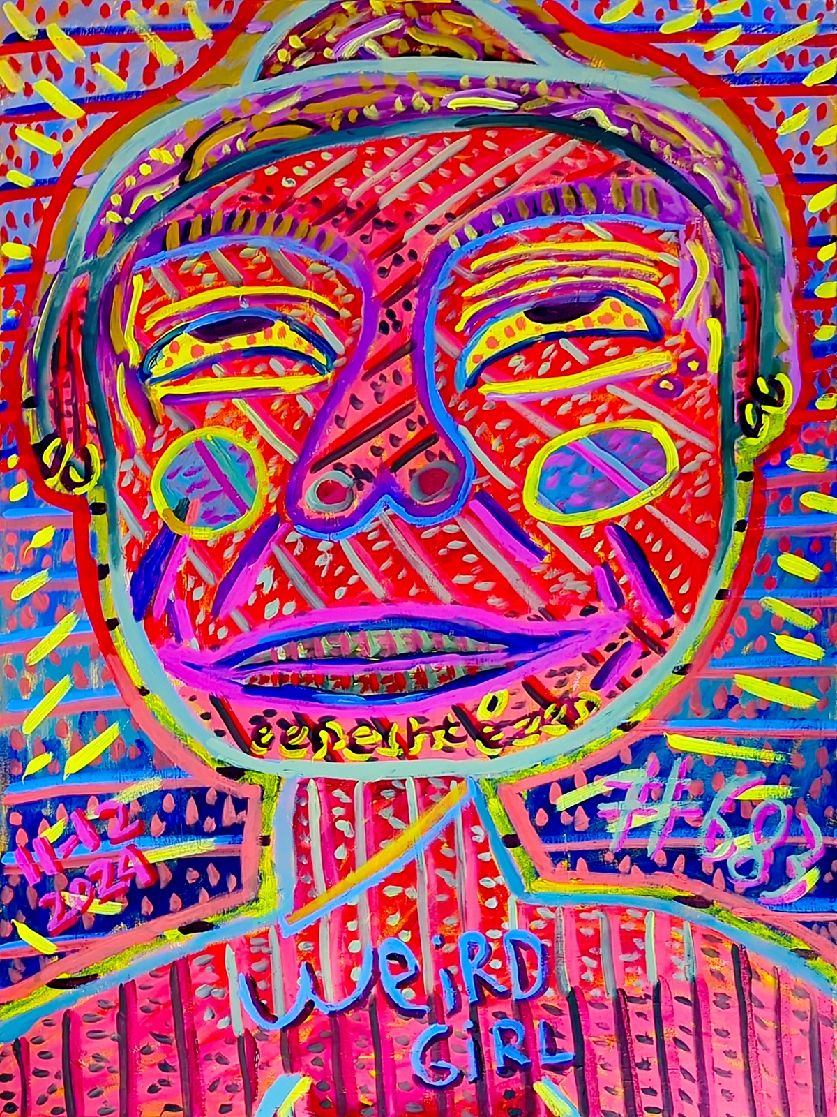 Abstract self-portrait with symbolic elements, embodying individuality and self-expression.