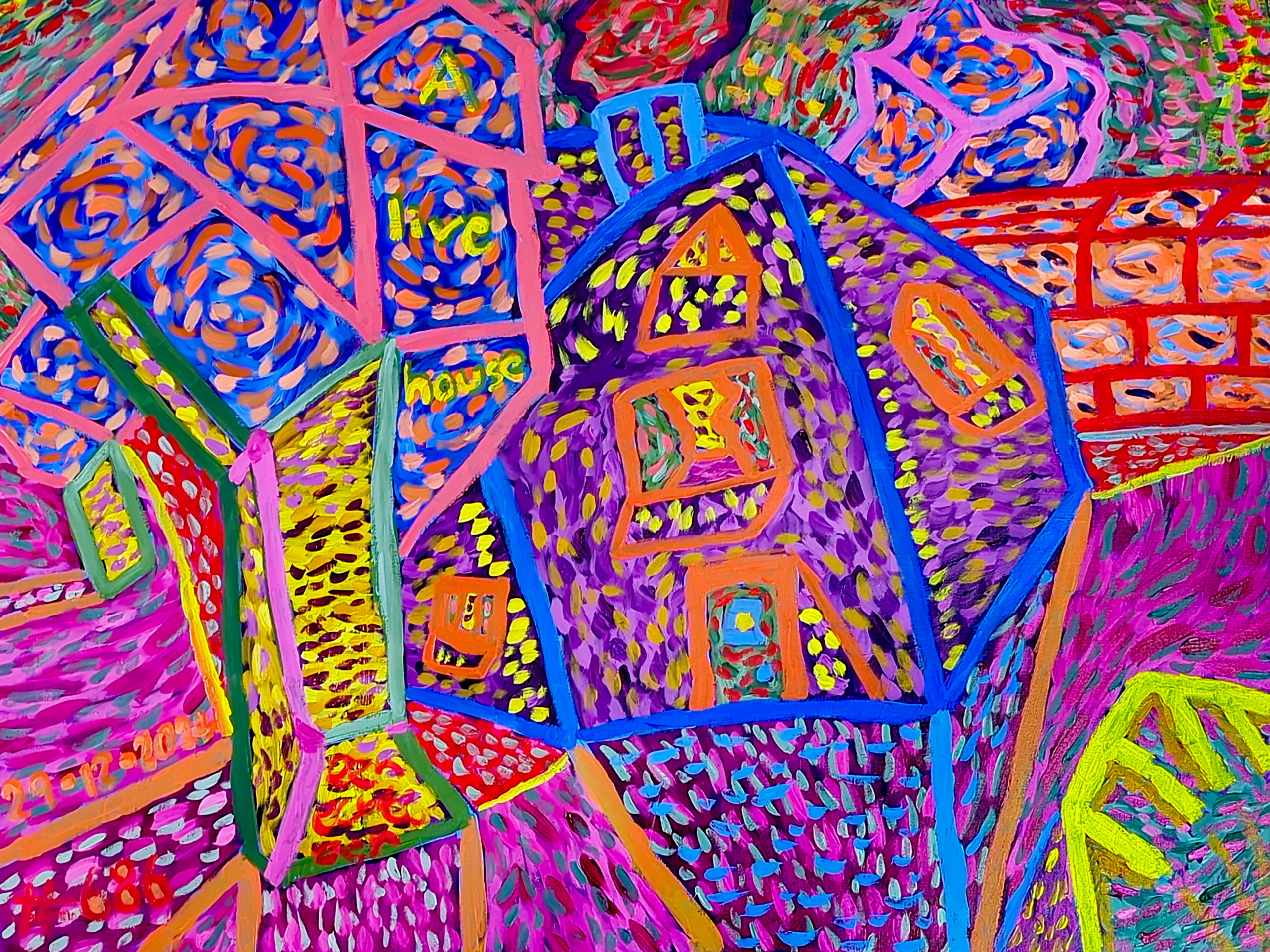 A Live House By Dutch Den Bosch Artist Zen Dageraad, Art piece (painting) about: art wasting-time loneliness nature