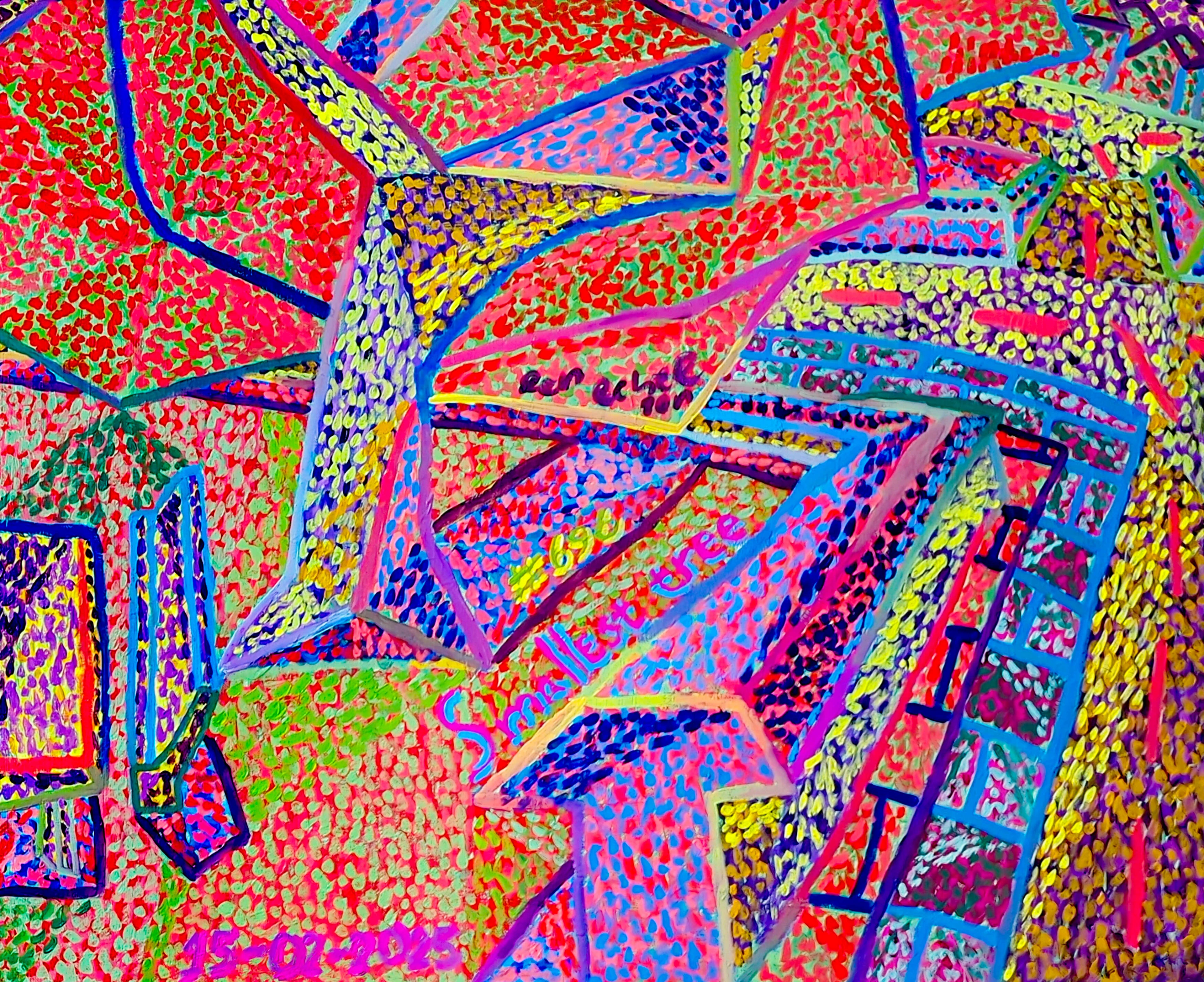 Smallest tree By Dutch Den Bosch Artist Zen Dageraad, Art piece (painting) about: den-bosch family walks wasting-time nature story