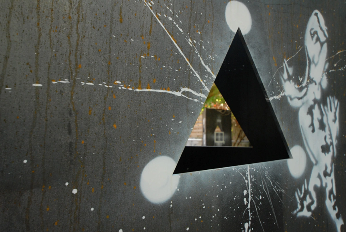 Carl Jung-inspired psychedelic art featuring a triangle framing a flower, blending surrealism and alchemical symbolism.