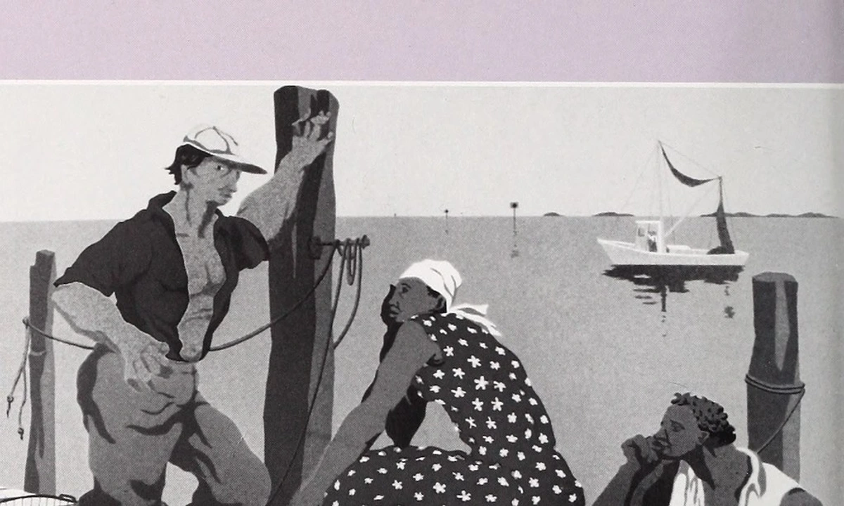 Individuals selecting enduring art in coastal setting from 1979 Coast Watch publication.
