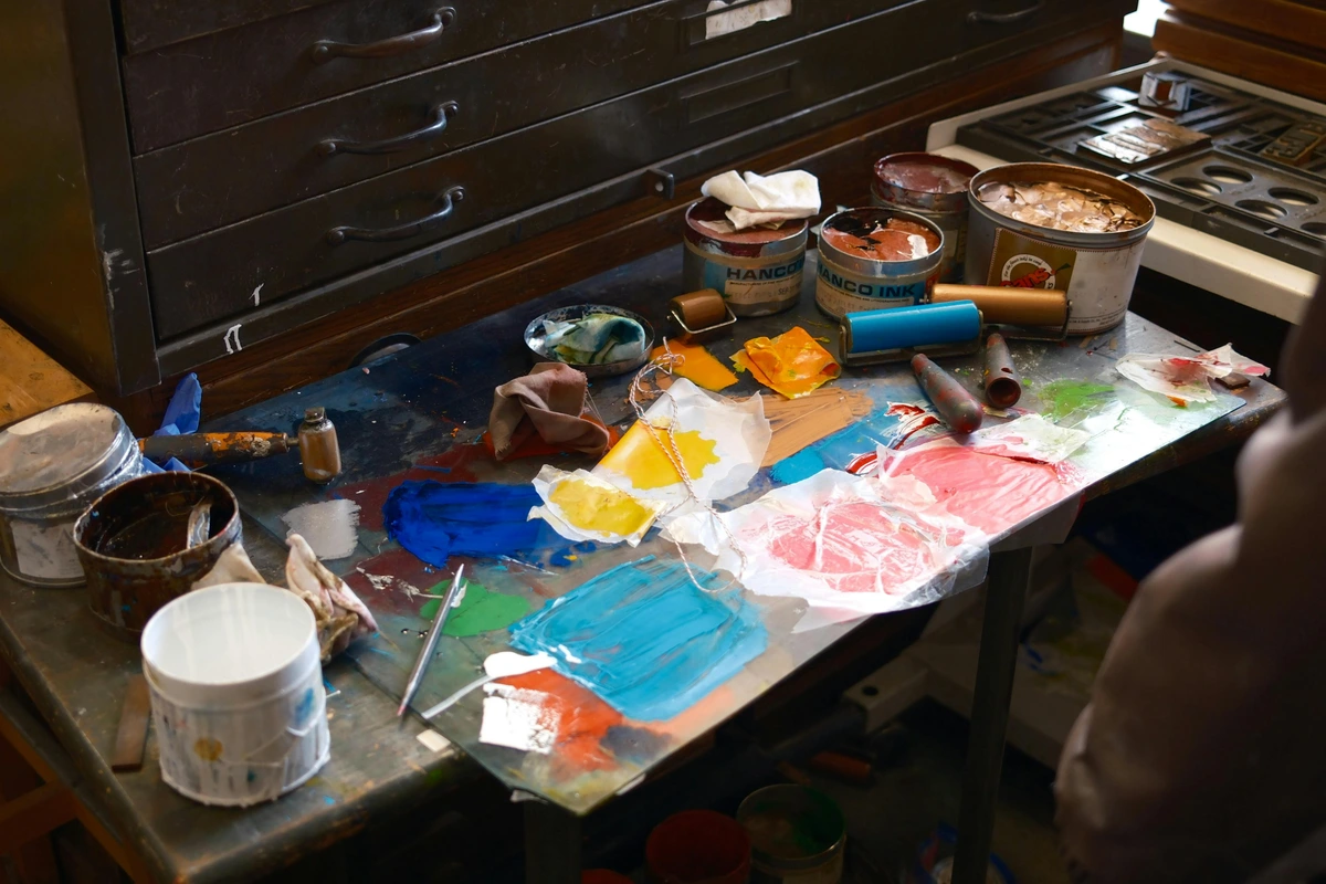 Art Supplies on Creative Workbench - Free Stock Photo for Art Tutorials and Creative Projects