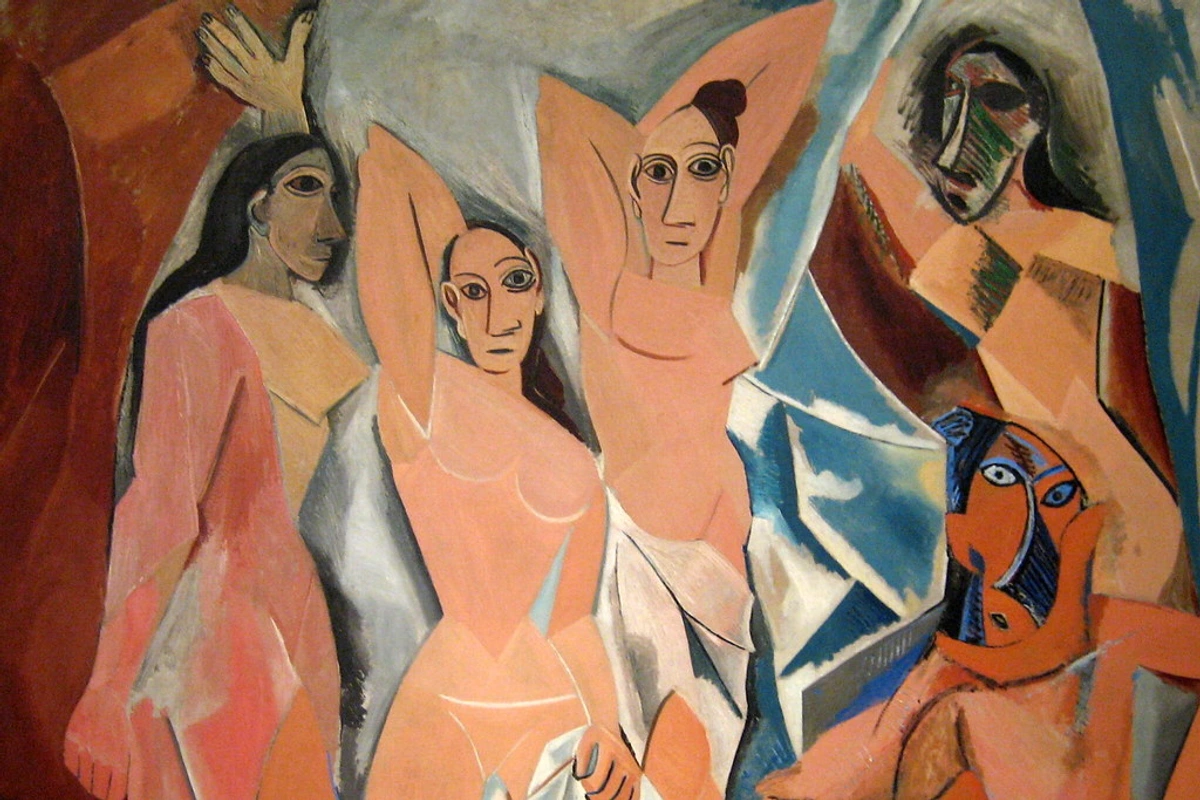 Pablo Picasso's iconoclast painting Les Demoiselles d'Avignon at MoMA showcasing Cubist art movement beginnings