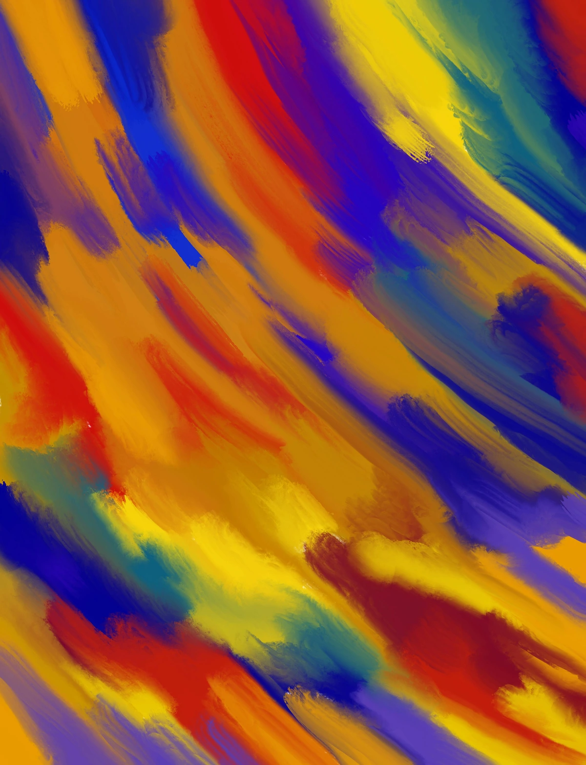 Vibrant swirling abstract painting with dynamic color harmony and expressive brushstrokes