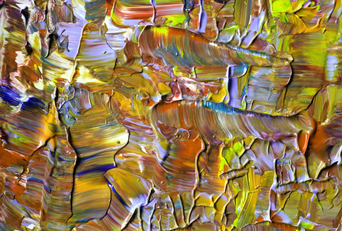 Colorful Abstract Oil Painting Texture with Vibrant Swirling Colors