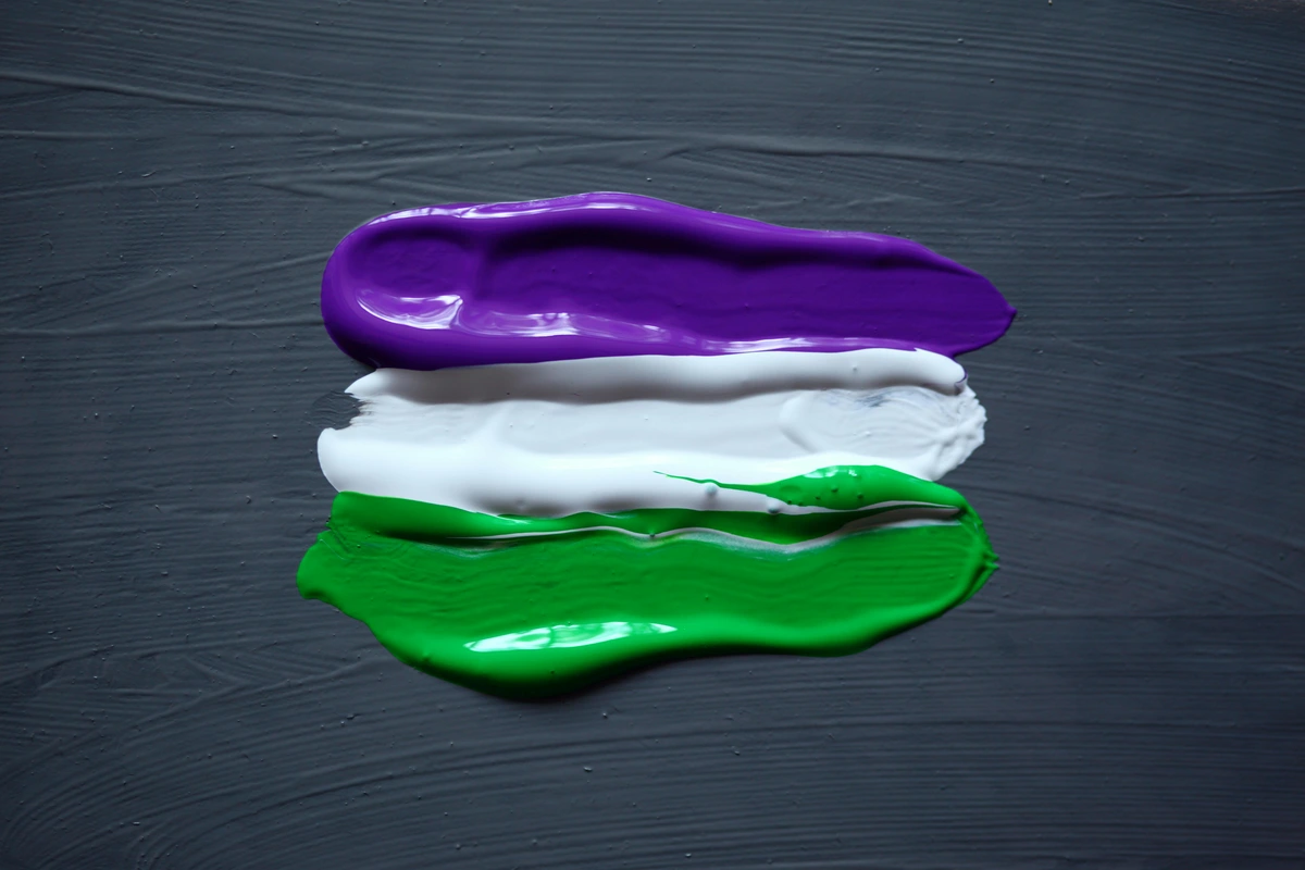 Acrylic paints close-up demonstrating color mixing for beginner artists