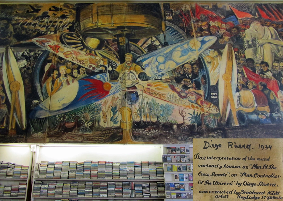 Diego Rivera's 'Man at the Crossroads' mural interpretation by Ray Lodge, 1934