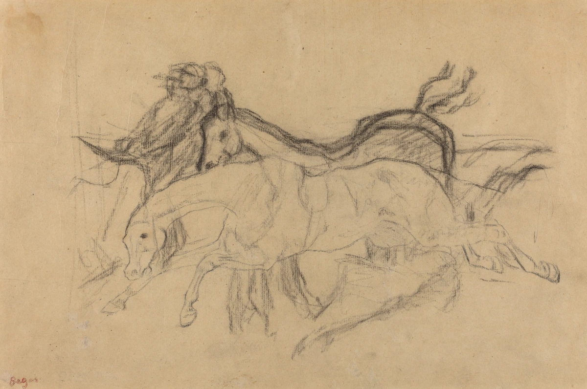 Edgar Degas, Racehorses (study for "Scene from the ...)