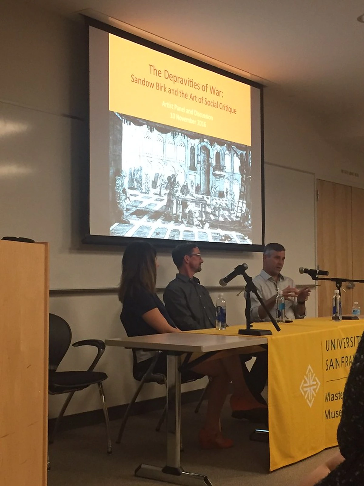 The Depravities of War: Sandow Birk and The Art of Social Critique panel discussion at the University of San Francisco's Master Museum