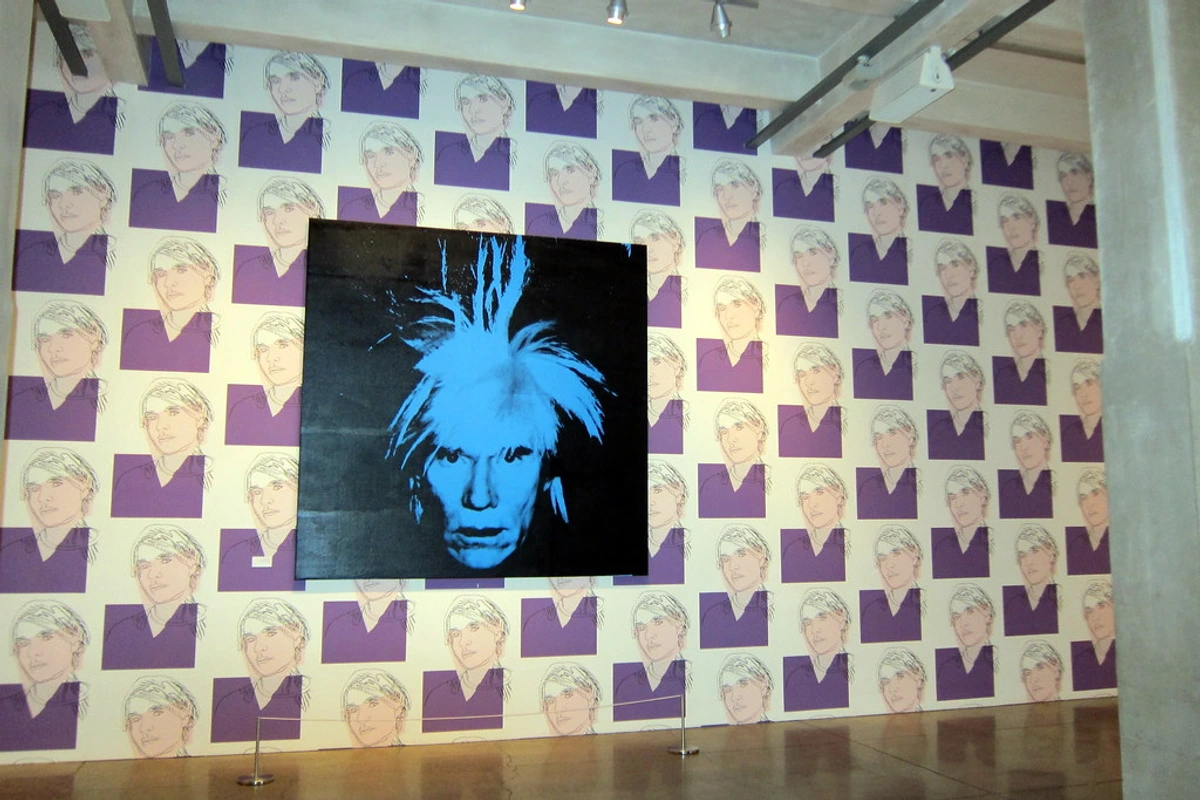 Andy Warhol Self Portrait exhibition at the Andy Warhol Museum in Pittsburgh North Shore, showcasing pop art and mechanical reproduction techniques