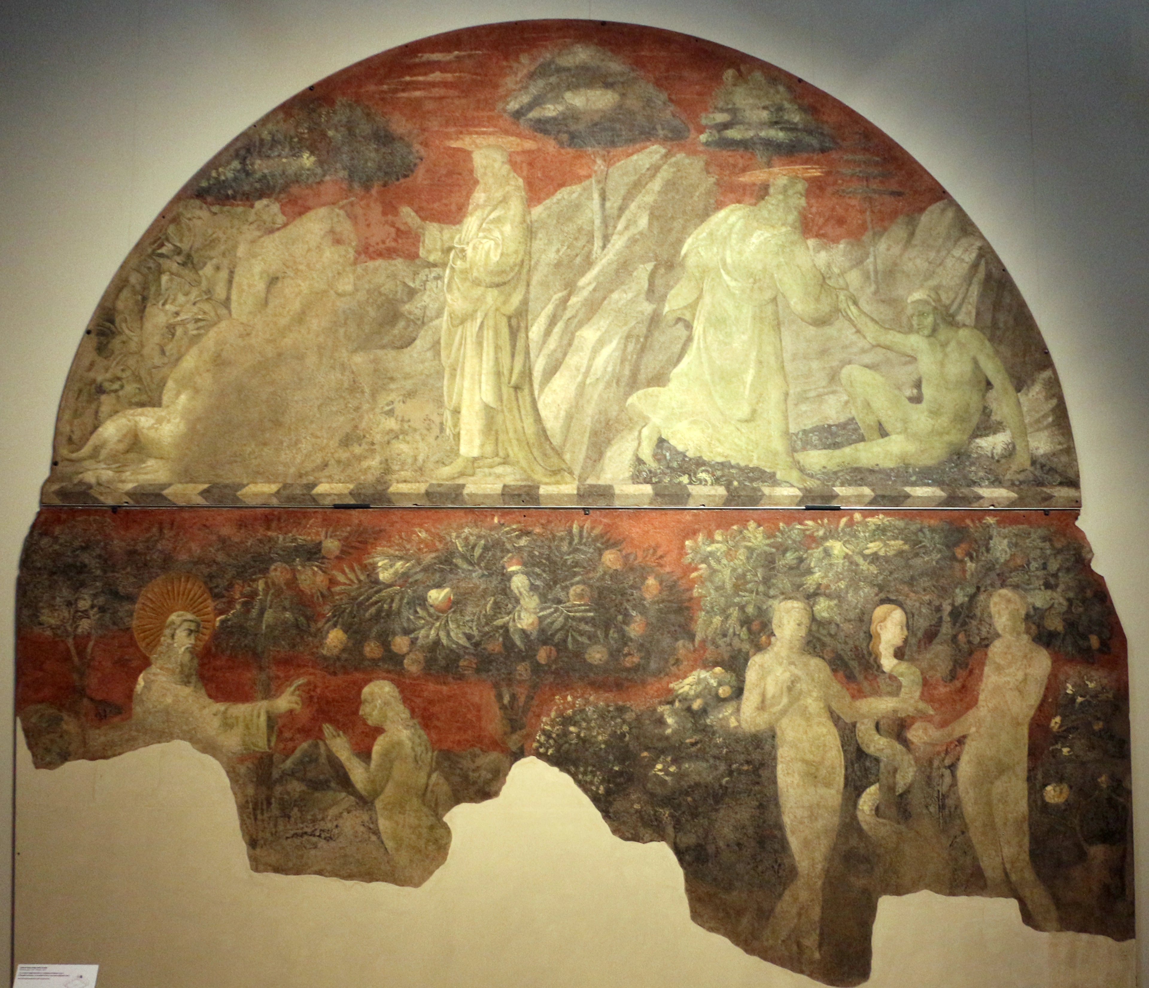 Paolo Uccello, Scenes from Creation, depicting the Creation of Adam and the Fall of Man, early Renaissance fresco.