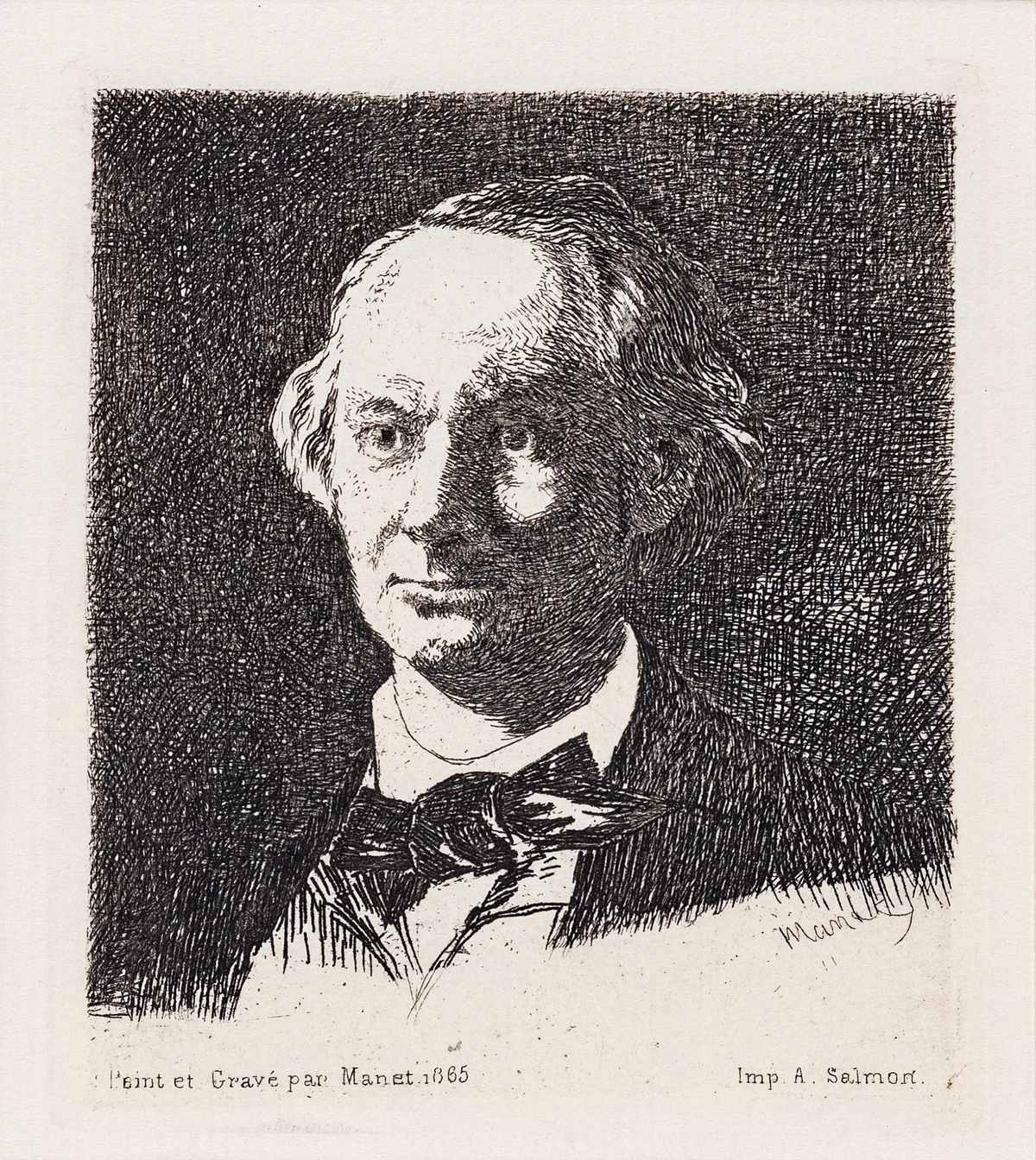 Edouard Manet's etching of Charles Baudelaire from 1865.