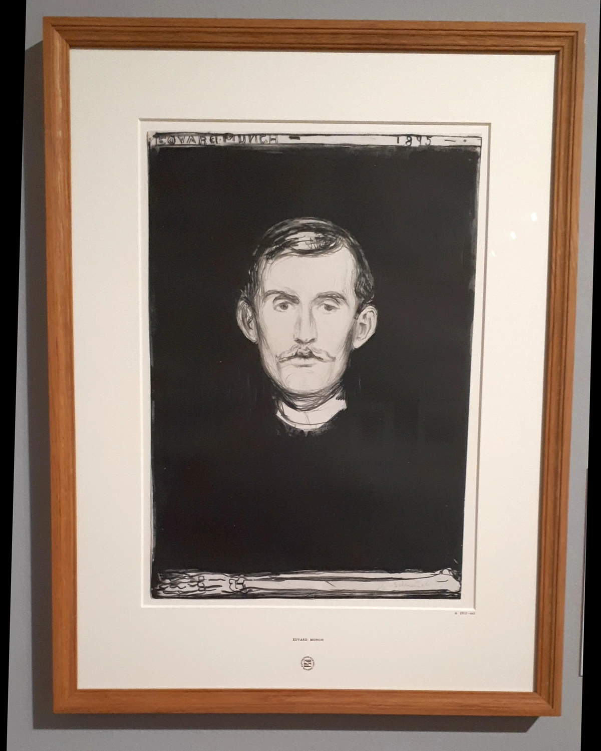 Edvard Munch self-portrait, 1895, charcoal drawing