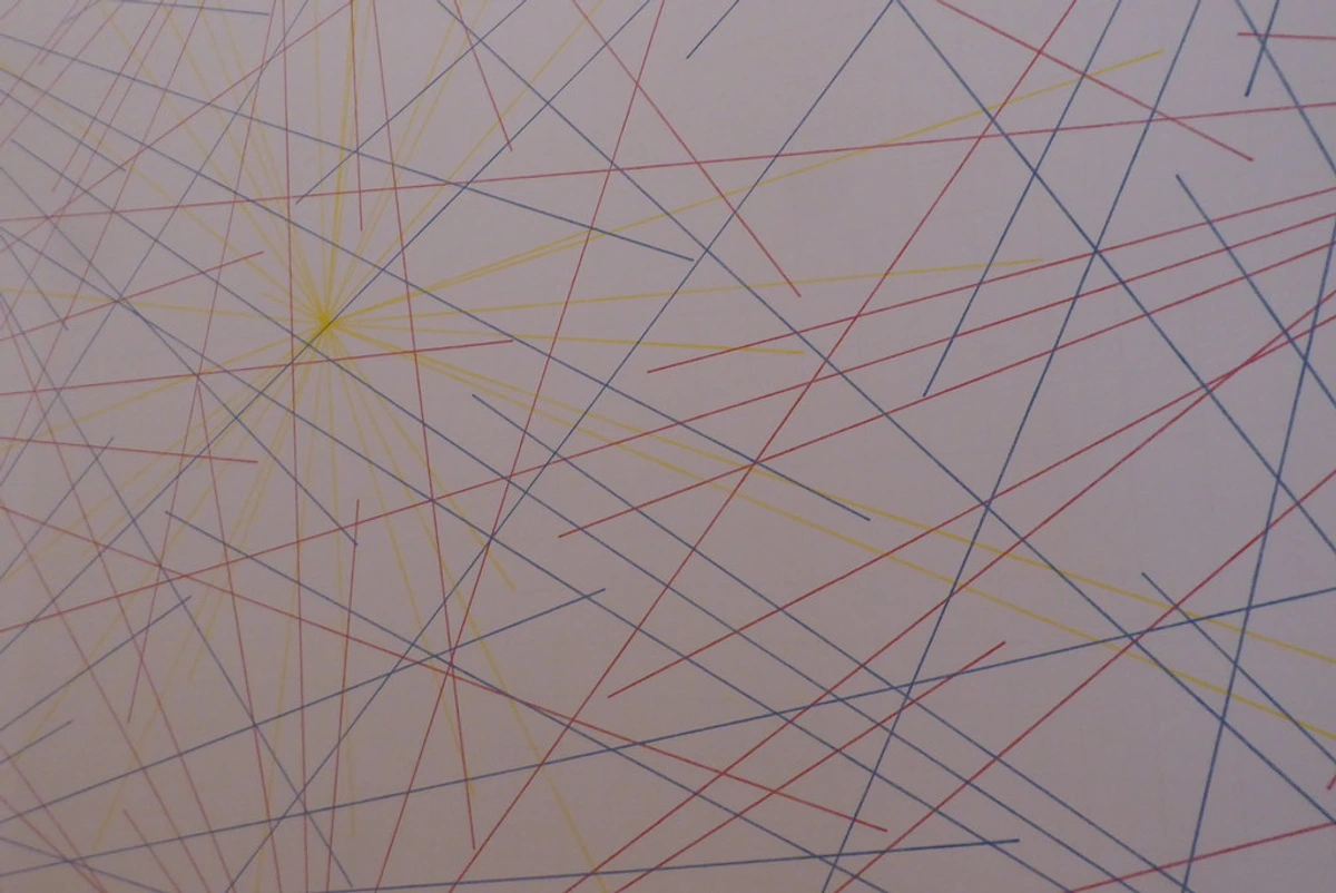 Wall Drawing 273 by Sol LeWitt, a piece of conceptual art showcasing geometric line patterns.