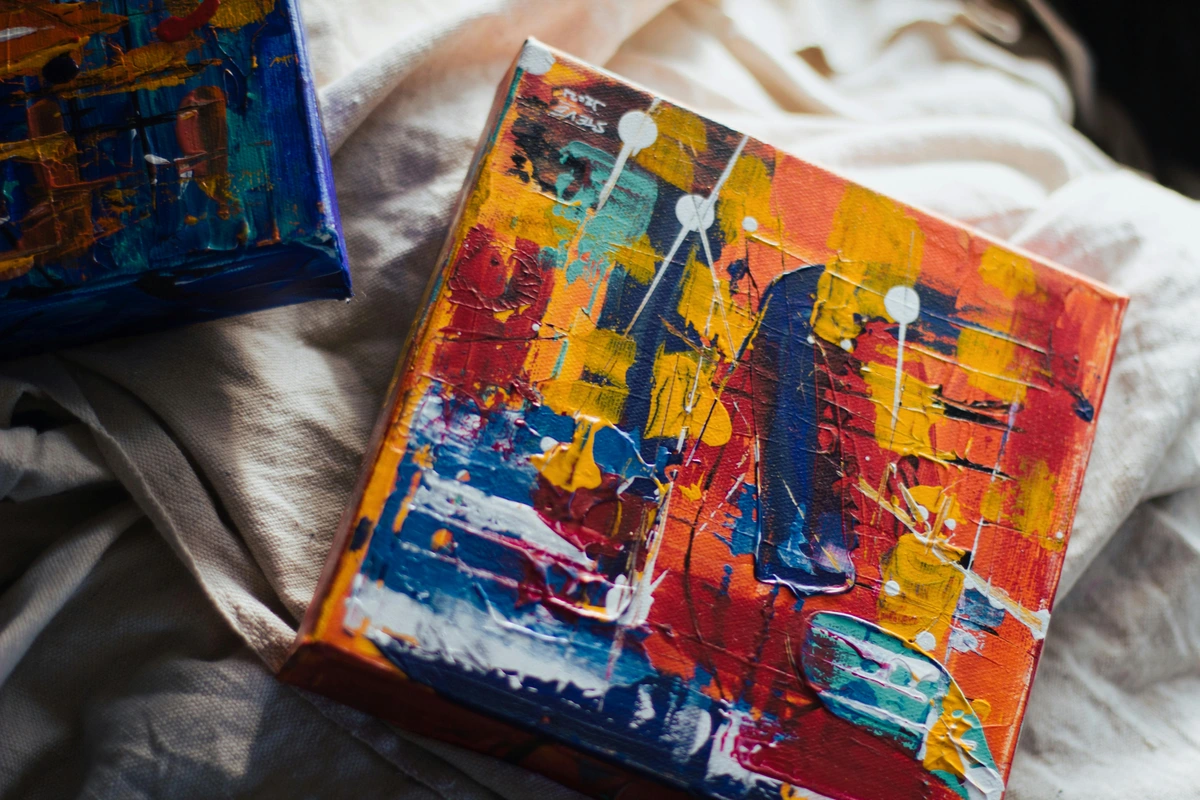 Abstract Oil Painting Showcasing Creative Use of Color and Texture