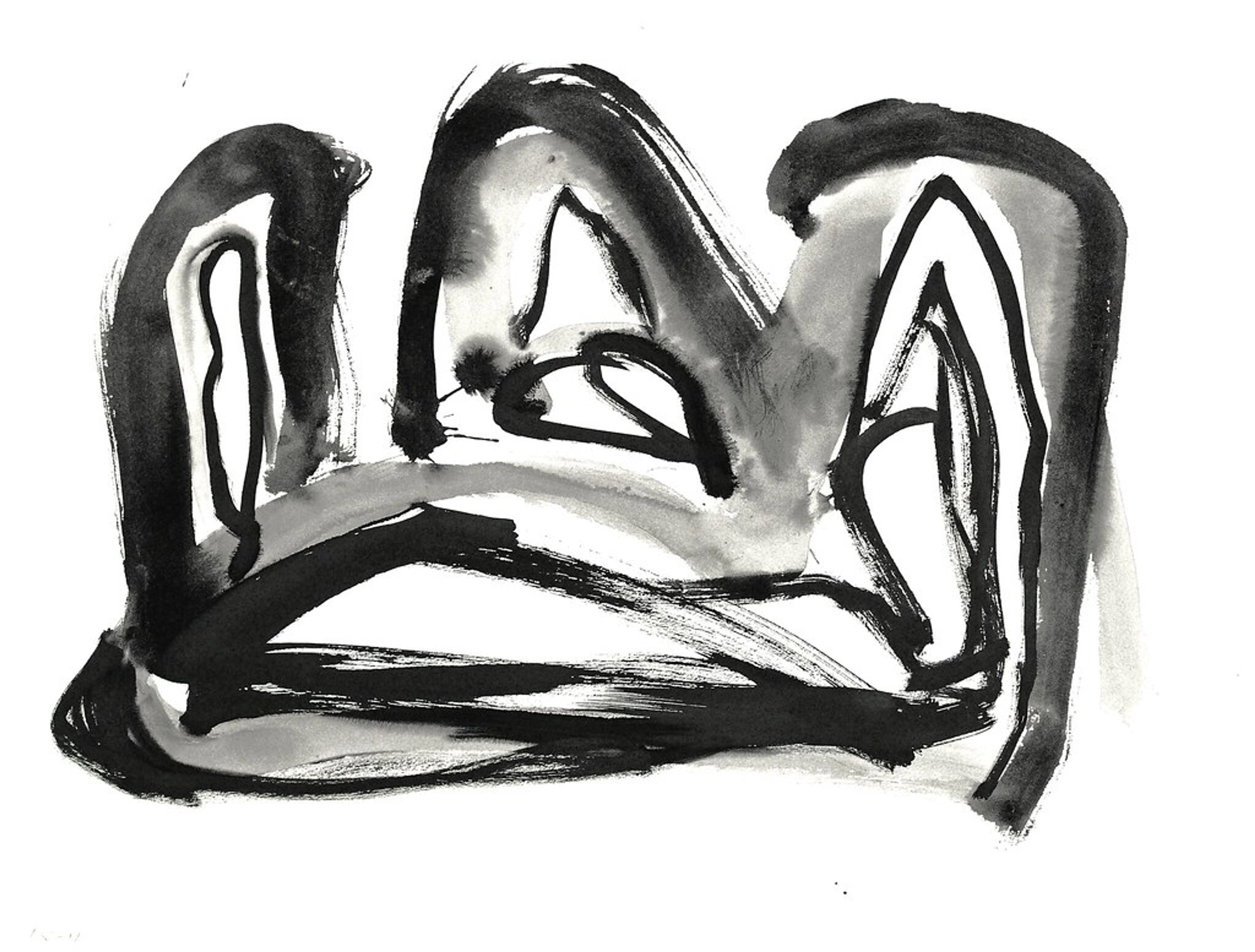 Abstract landscape in line art on paper no. 6, 1996