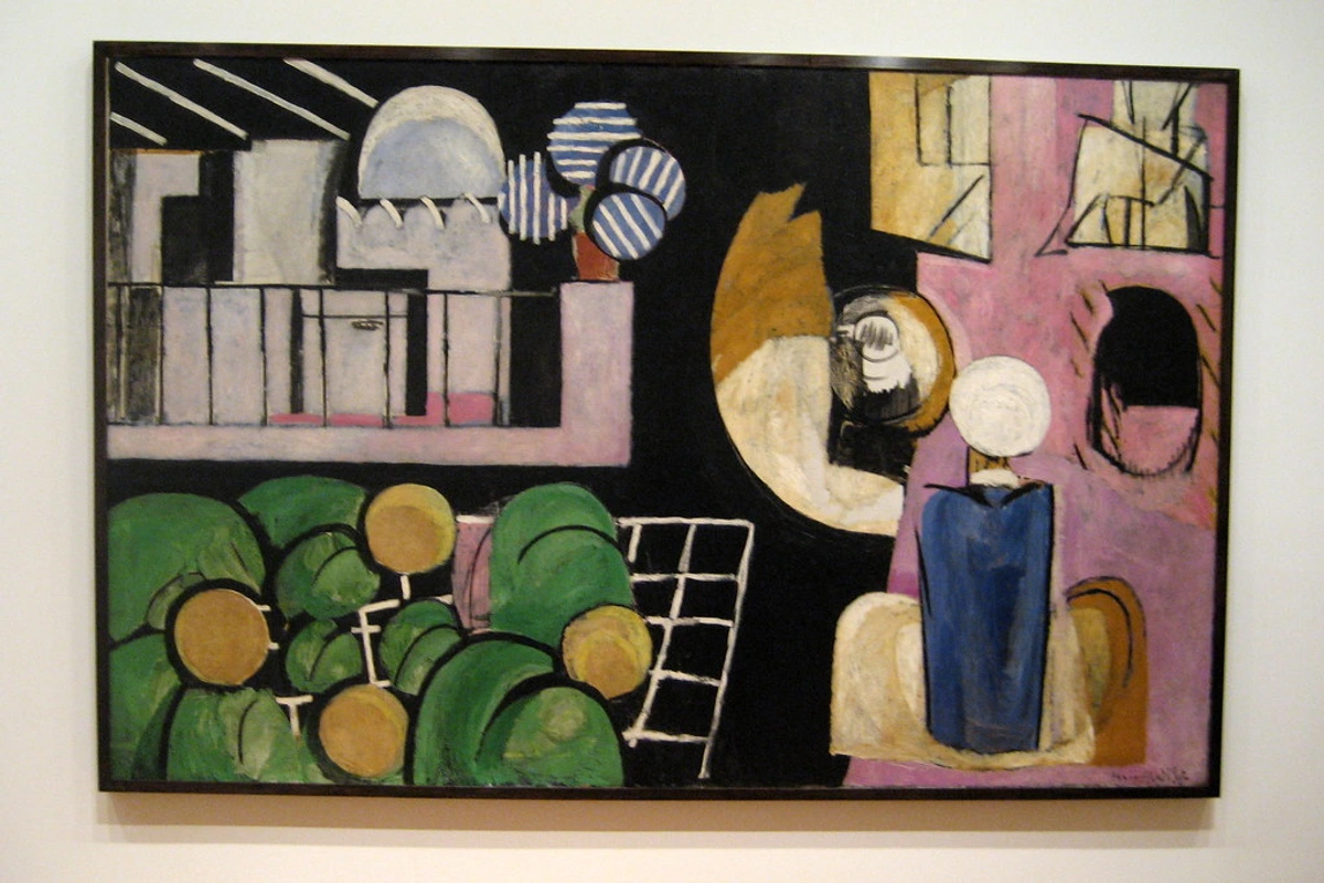 The City, a famous abstract painting by Fernand Léger, featuring a vibrant composition of geometric forms, industrial elements, figures, and nature in bold colors.