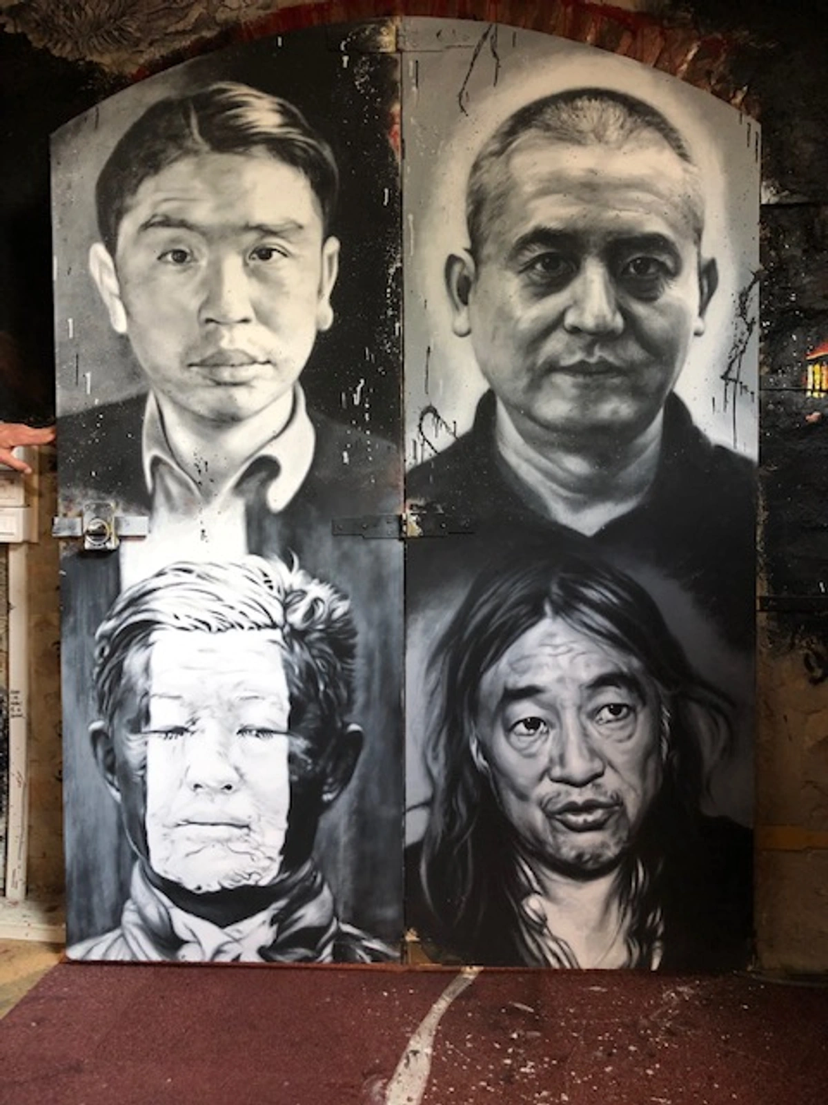 Portretten van San Yu, Zeng Fanzhi, Liu Bolin en Yan Pei Ming